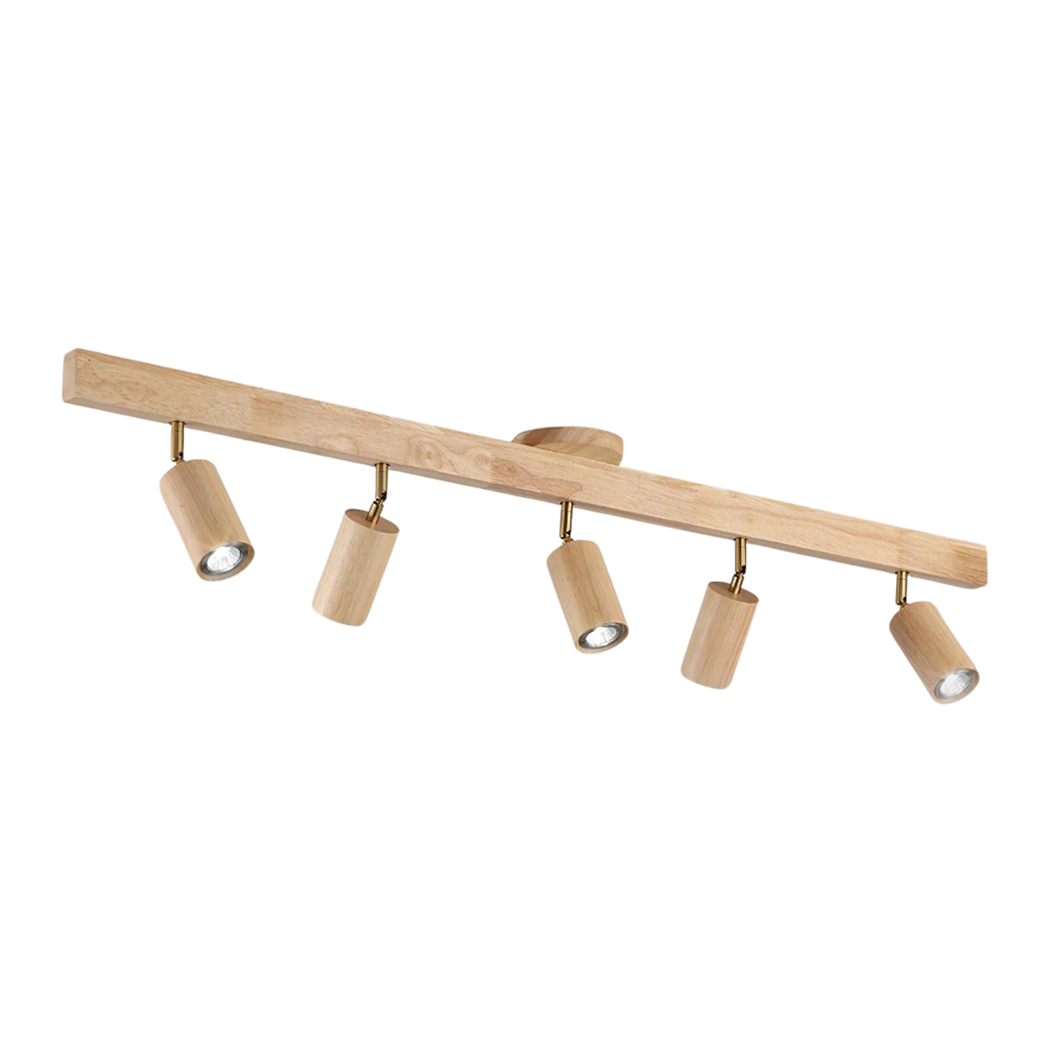 Wood and Gold LED Track Light | Linear Ceiling Spotlight, 3000K
