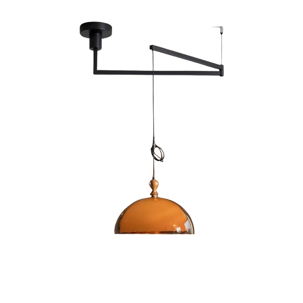 Walnut Wood Dome Pendant Light | Modern Japandi, E27