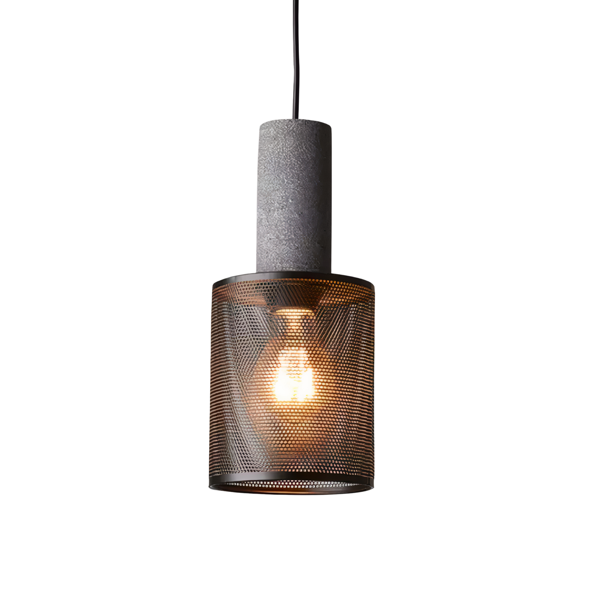 Concrete Mesh Pendant Light | Industrial Wire Cage, E27