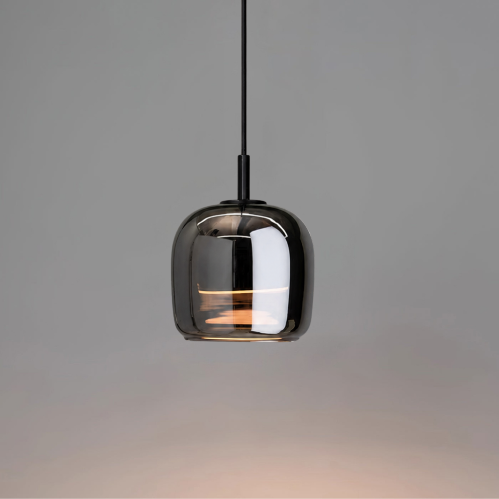 Smoked Glass Globe Pendant Light | Integrated LED, 3000K Warm White