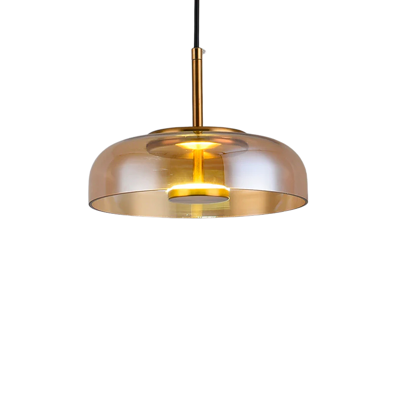 Round Glass Pendant Light | LED, Adjustable Drop, Glass and Metal