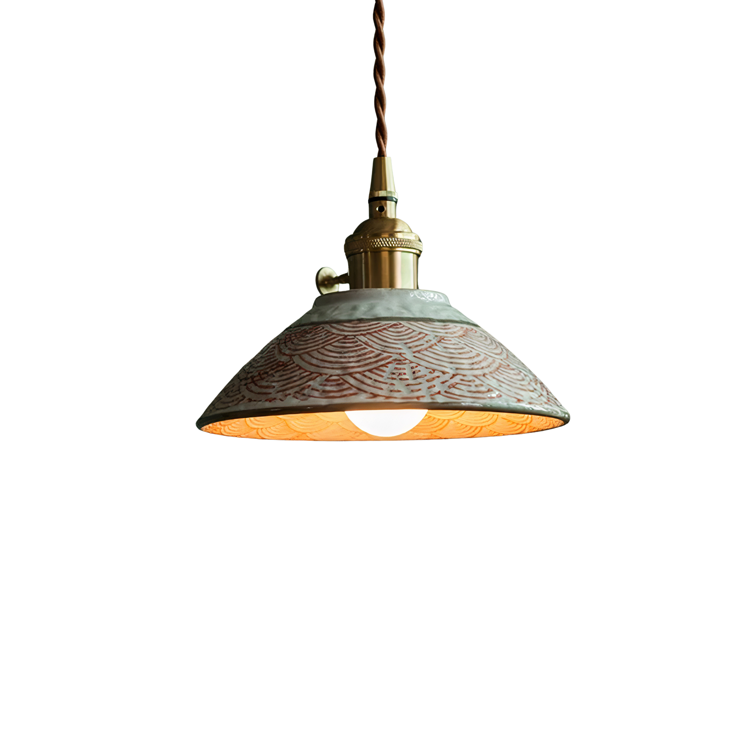 Hand-Painted Ceramic Pendant Light | Scandinavian Floral Design