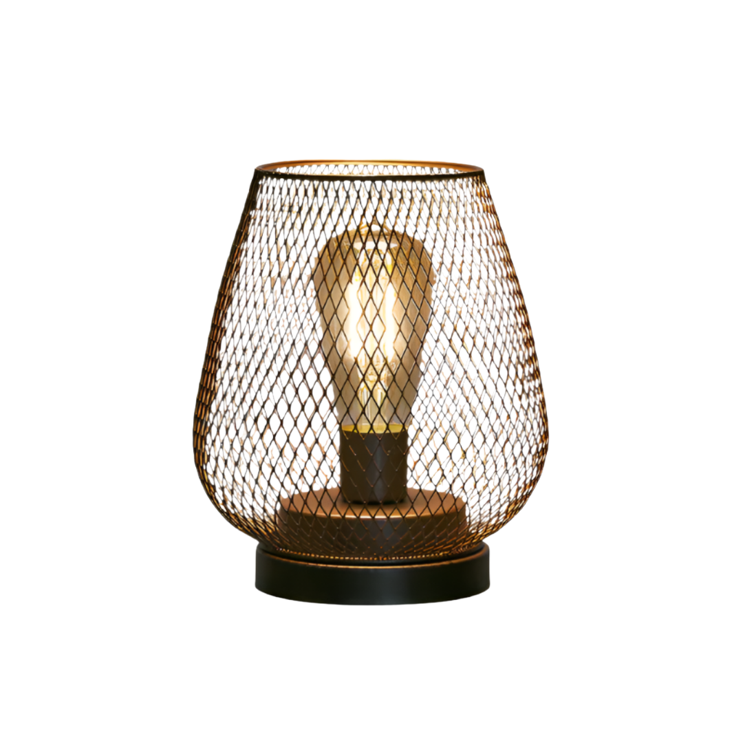 Black Metal LED Lantern | Battery Operated, Warm White Light
