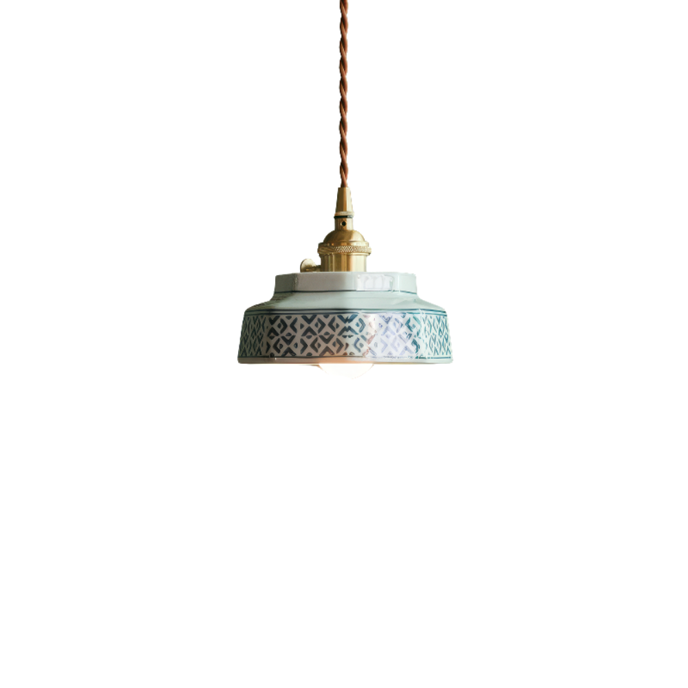 Hand-Painted Ceramic Pendant Light | Scandinavian Style, E27