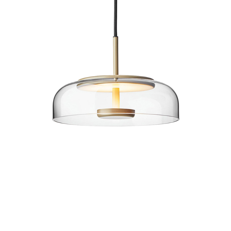 Round Glass Pendant Light | LED, Adjustable Drop, Glass and Metal