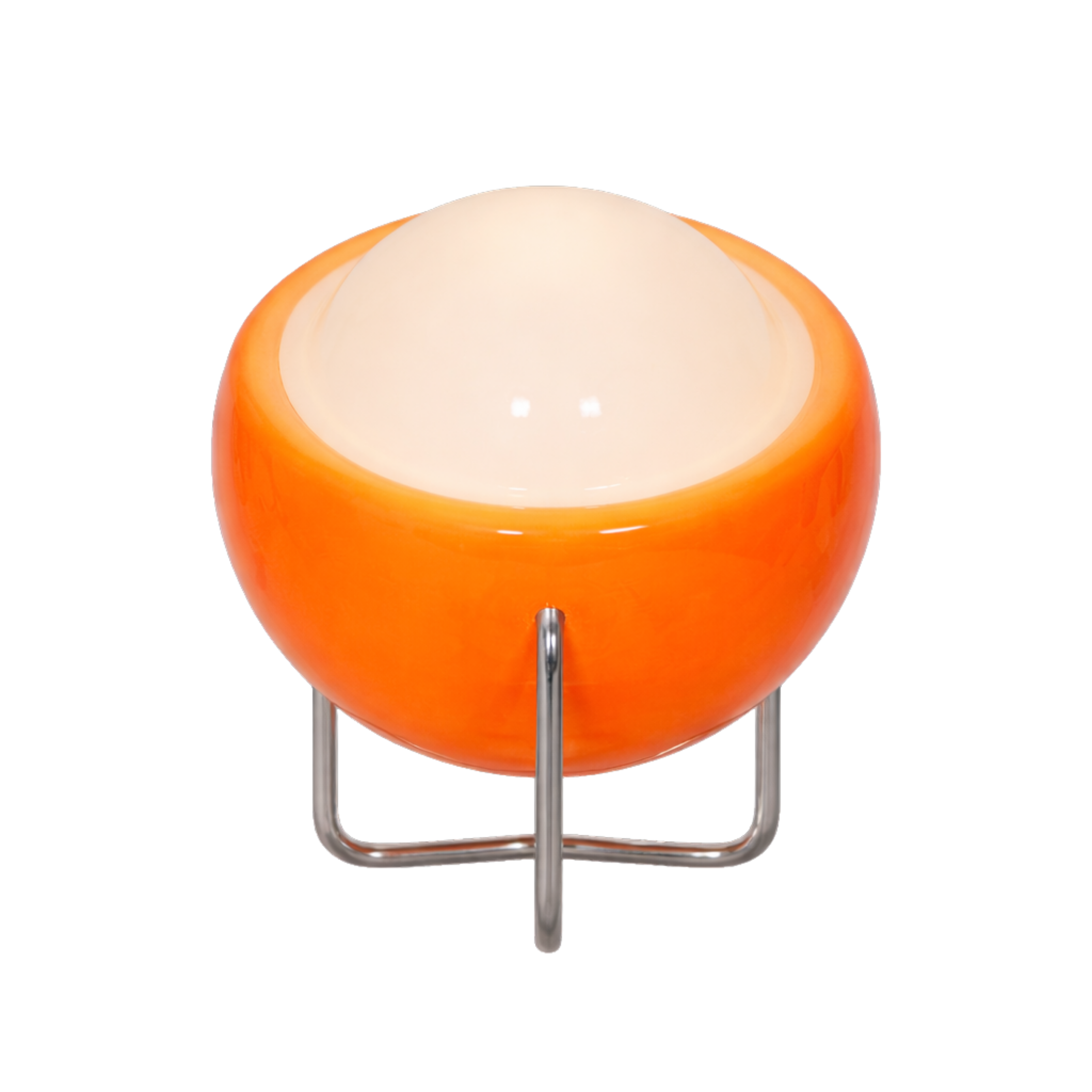 Bauhaus Glass Table Lamp | White and Orange, LED with 3 Light Modes