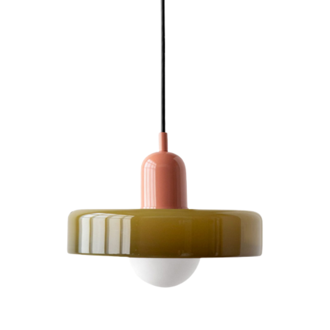 Bauhaus Glass Pendant Light | Leaded Glass, Two Sizes