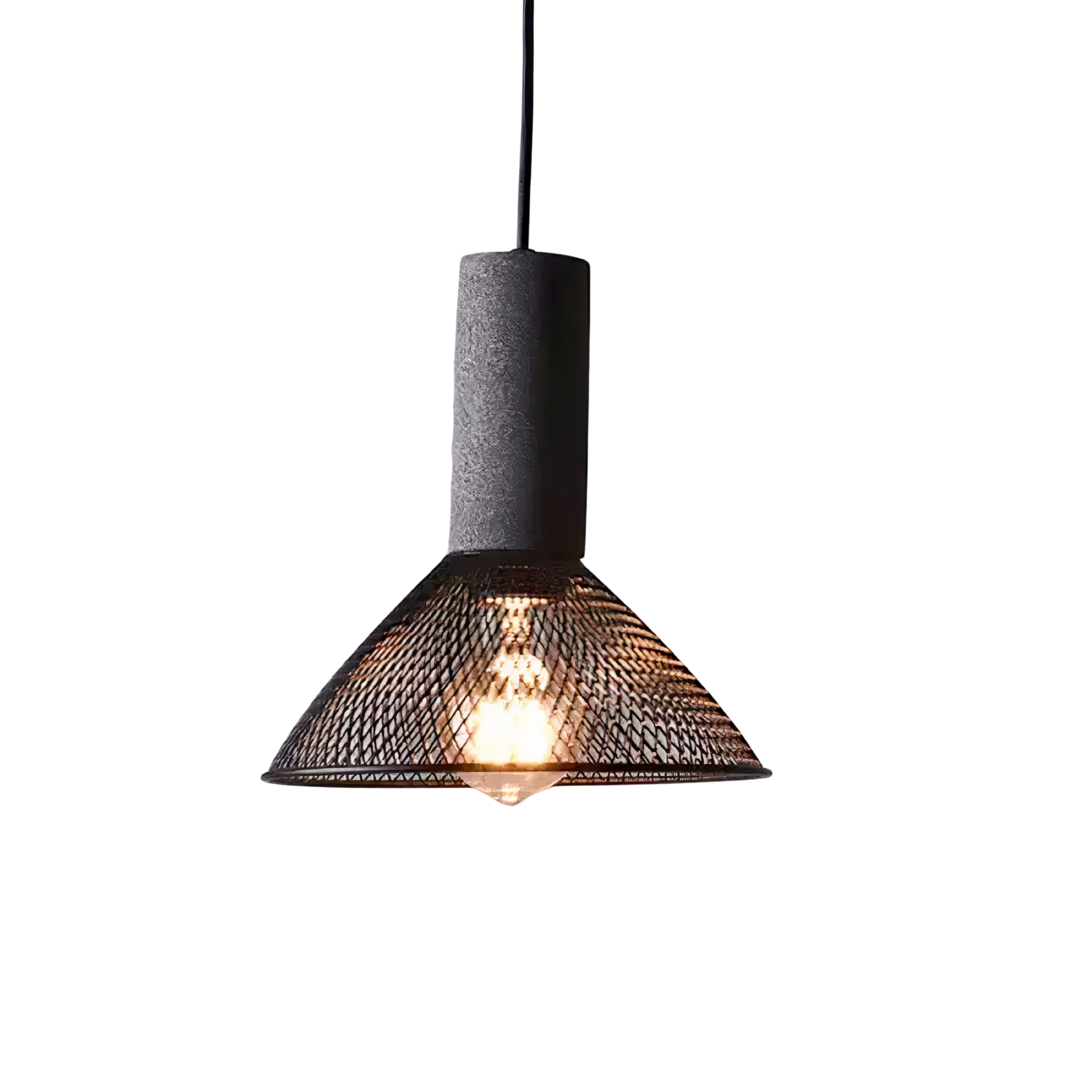 Concrete Mesh Pendant Light | Industrial Wire Cage, E27