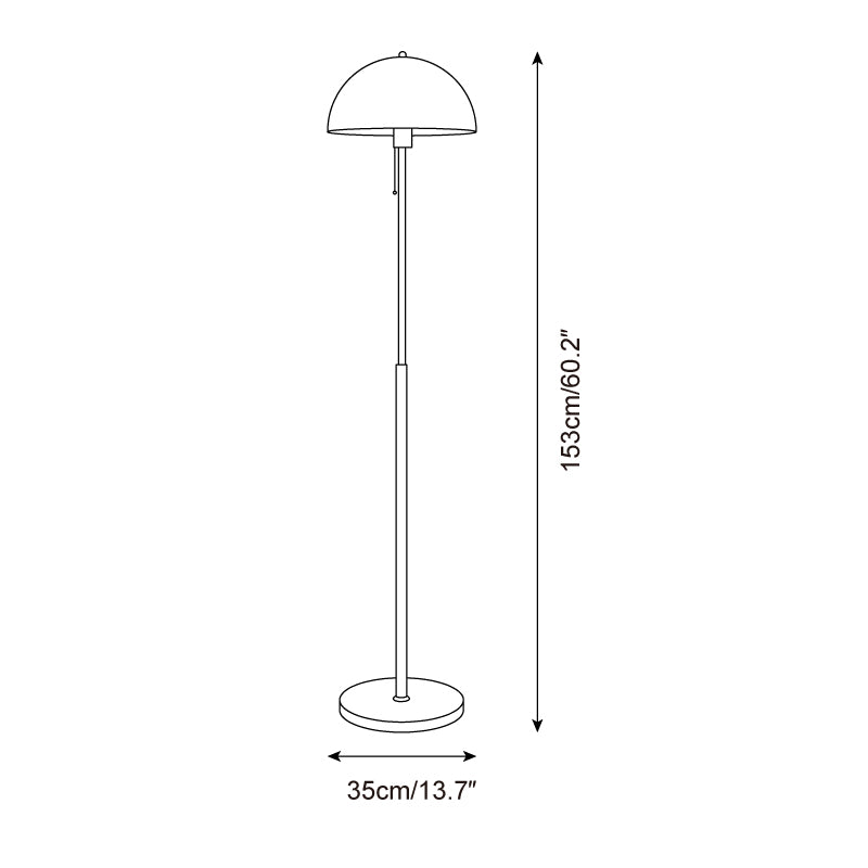 Amber Globe Floor Lamp | Mid-Century Walnut Wood, E27
