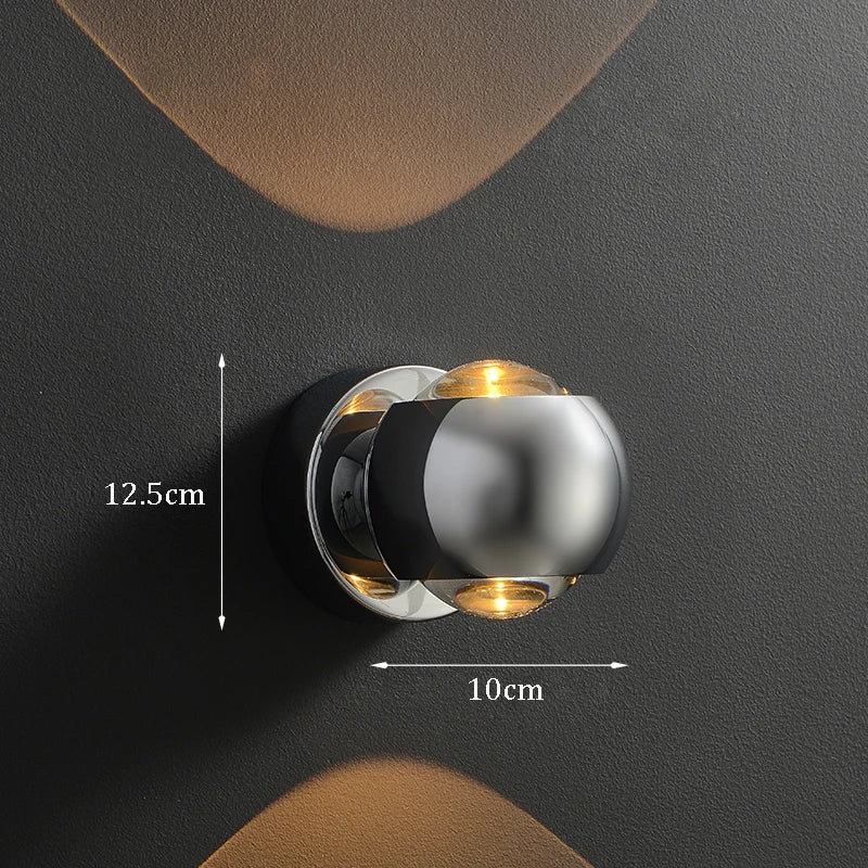Rotating LED Wall Sconce | Up Down Light, Metal and Glass G9