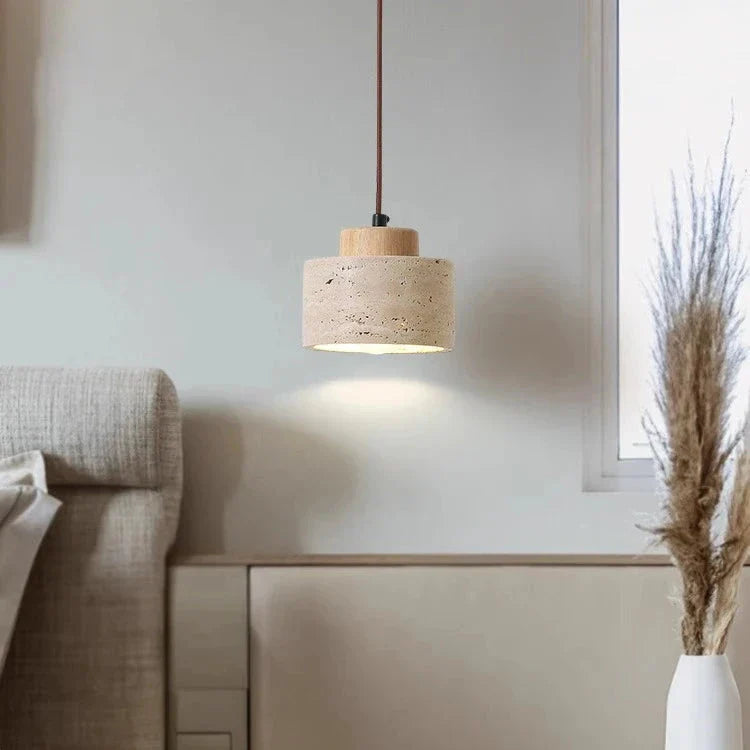 Travertine Stone Wall Light | Nordic Minimalist, Warm White LED