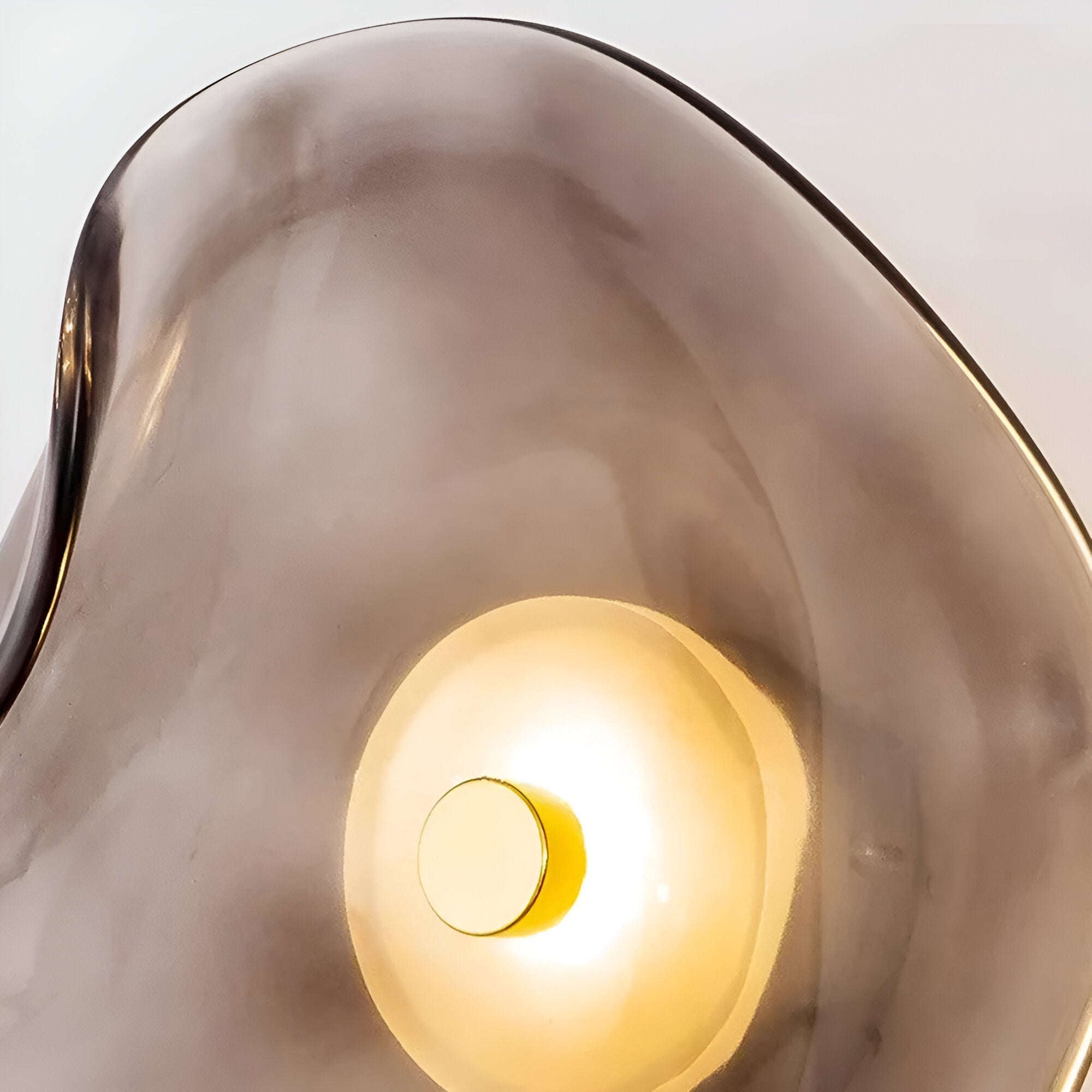 Curved Glass LED Wall Light | Japandi Style, Warm White