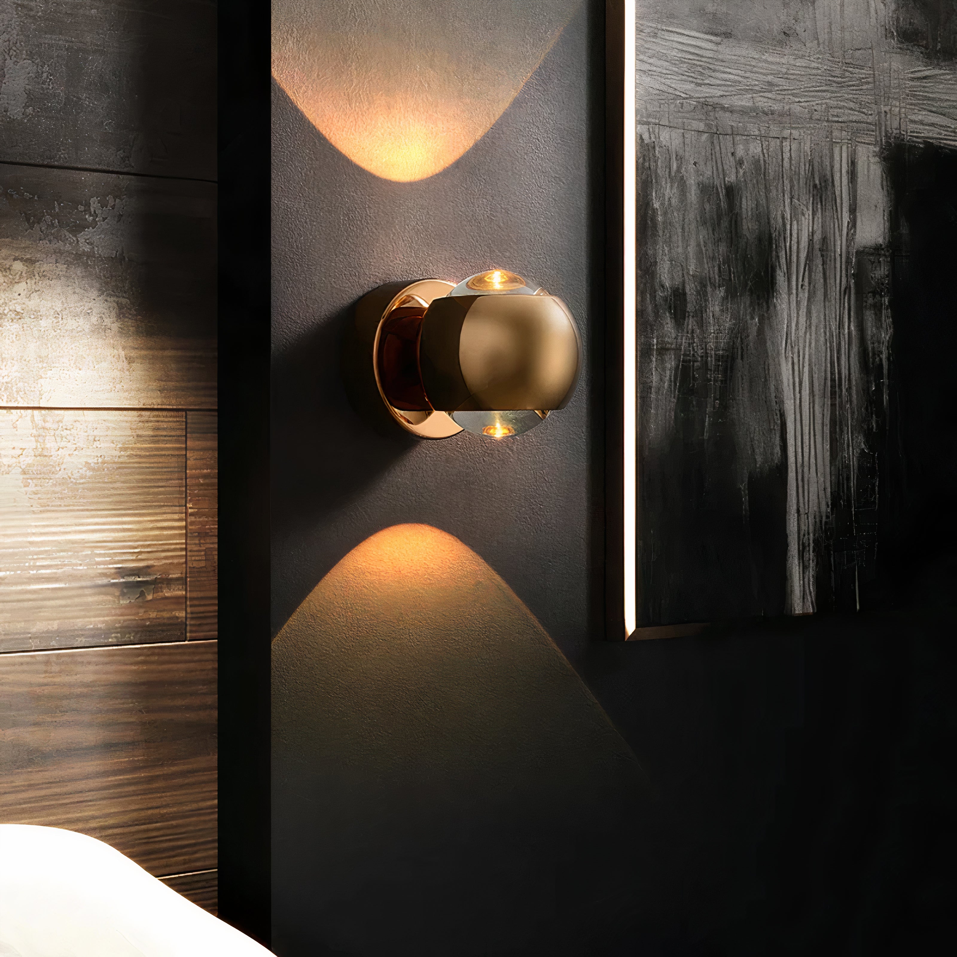 Rotating LED Wall Sconce | Up Down Light, Metal and Glass G9