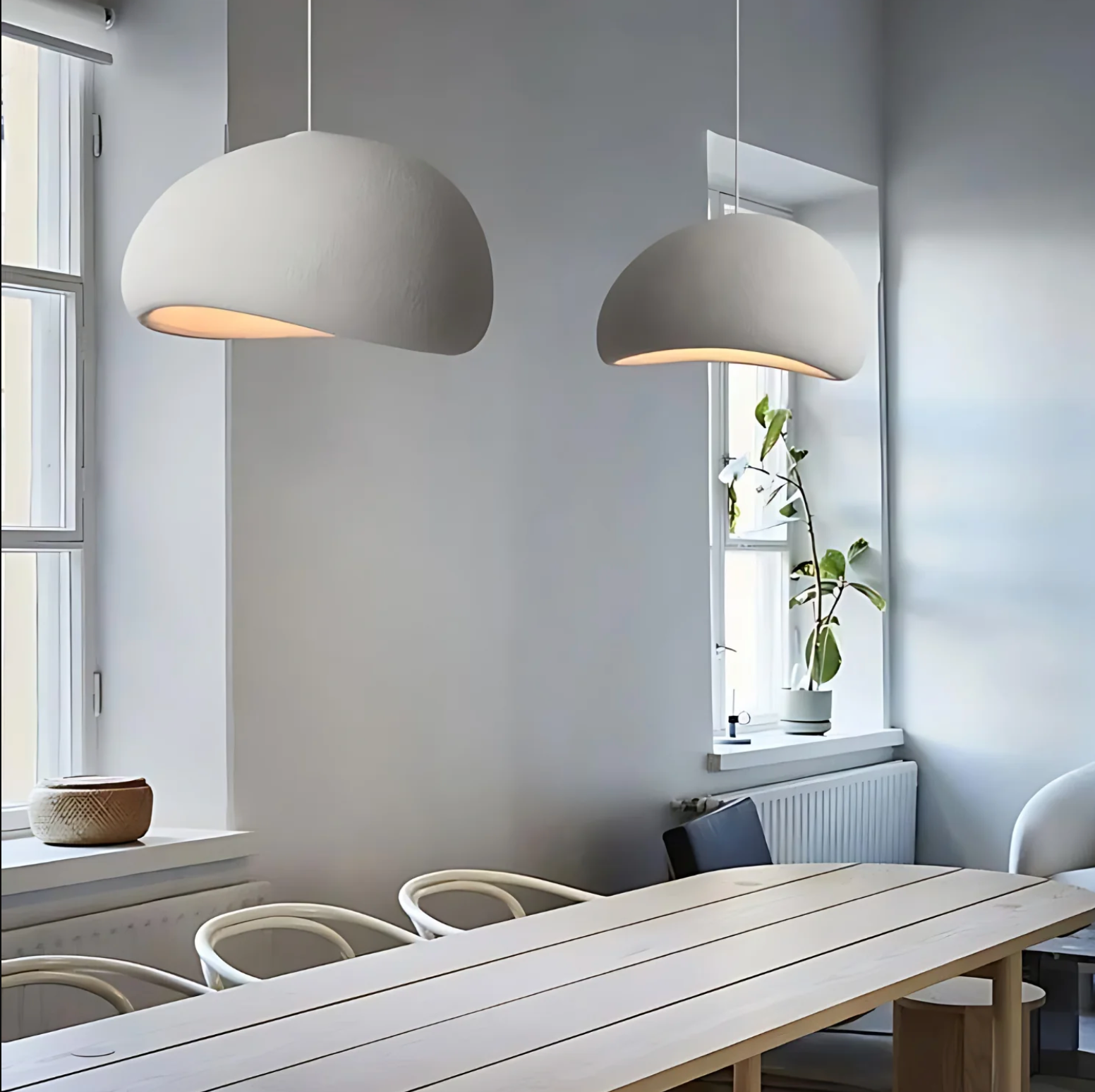 Wabi Sabi Fiberglass Pendant Light | Japandi Style, 7 Sizes