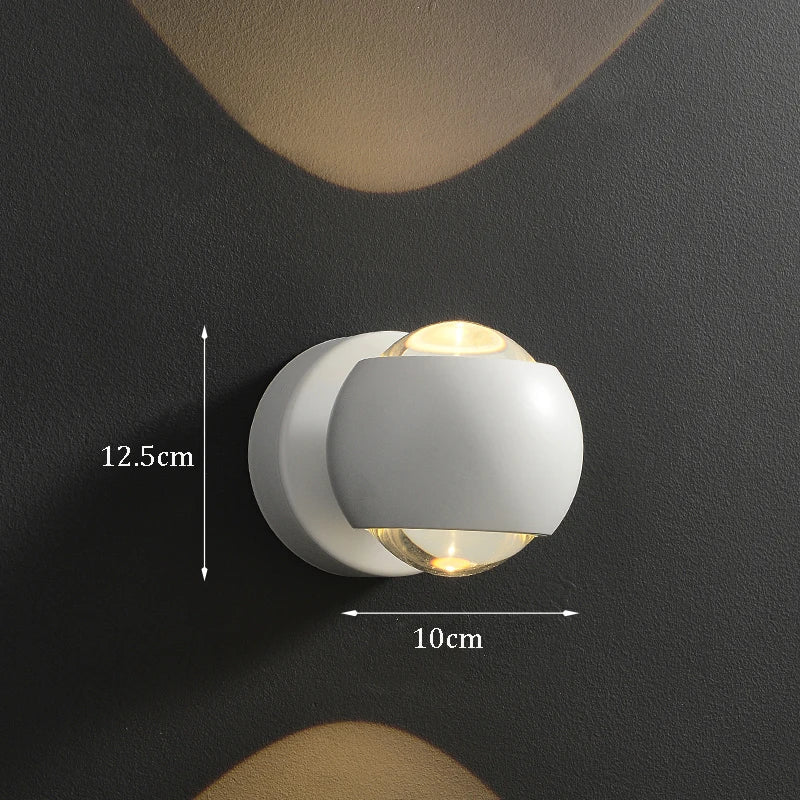 Rotating LED Wall Sconce | Up Down Light, Metal and Glass G9