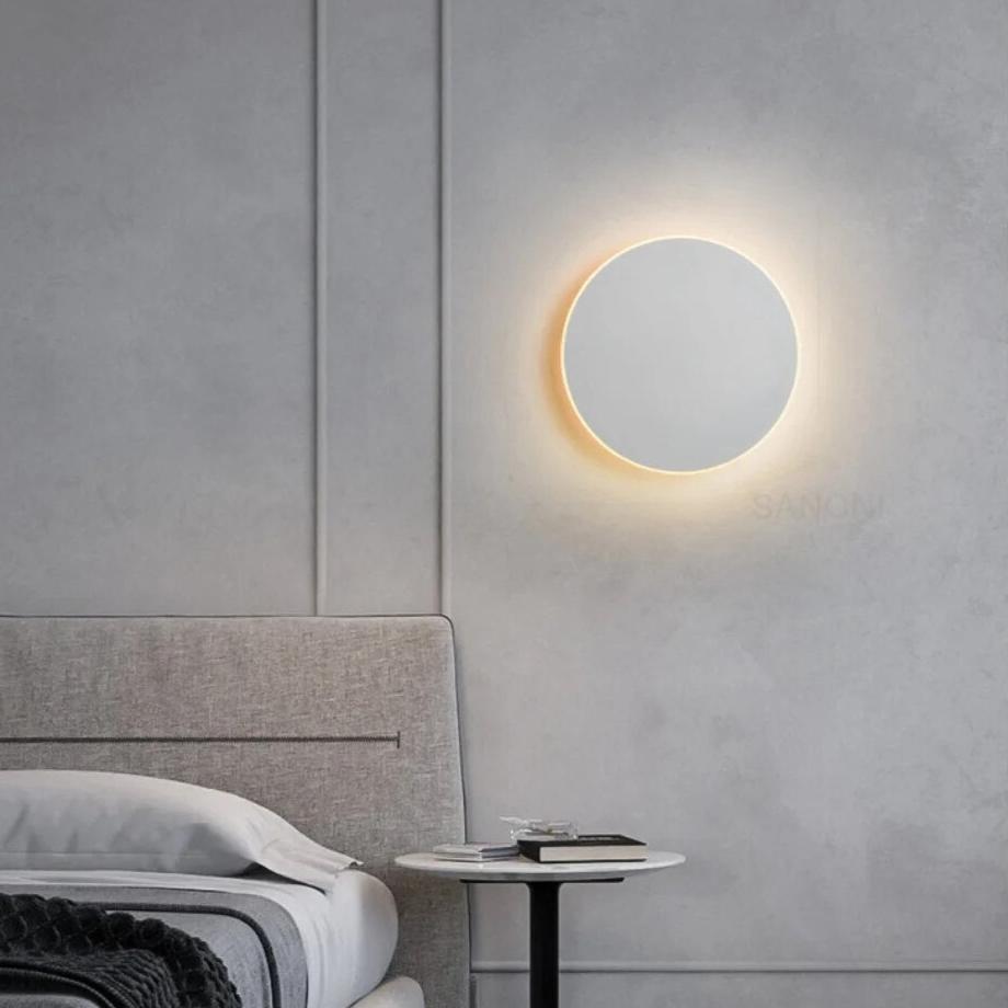 Round Aluminium LED Wall Light | Nordic Minimalist, 3000K Warm White