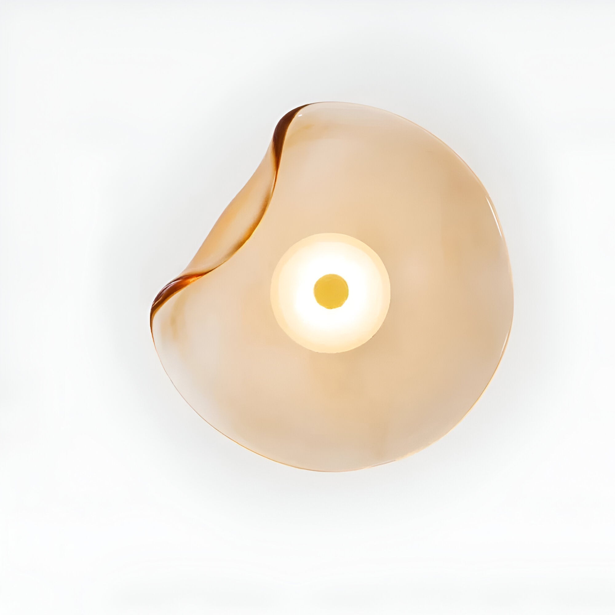 Curved Glass LED Wall Light | Japandi Style, Warm White