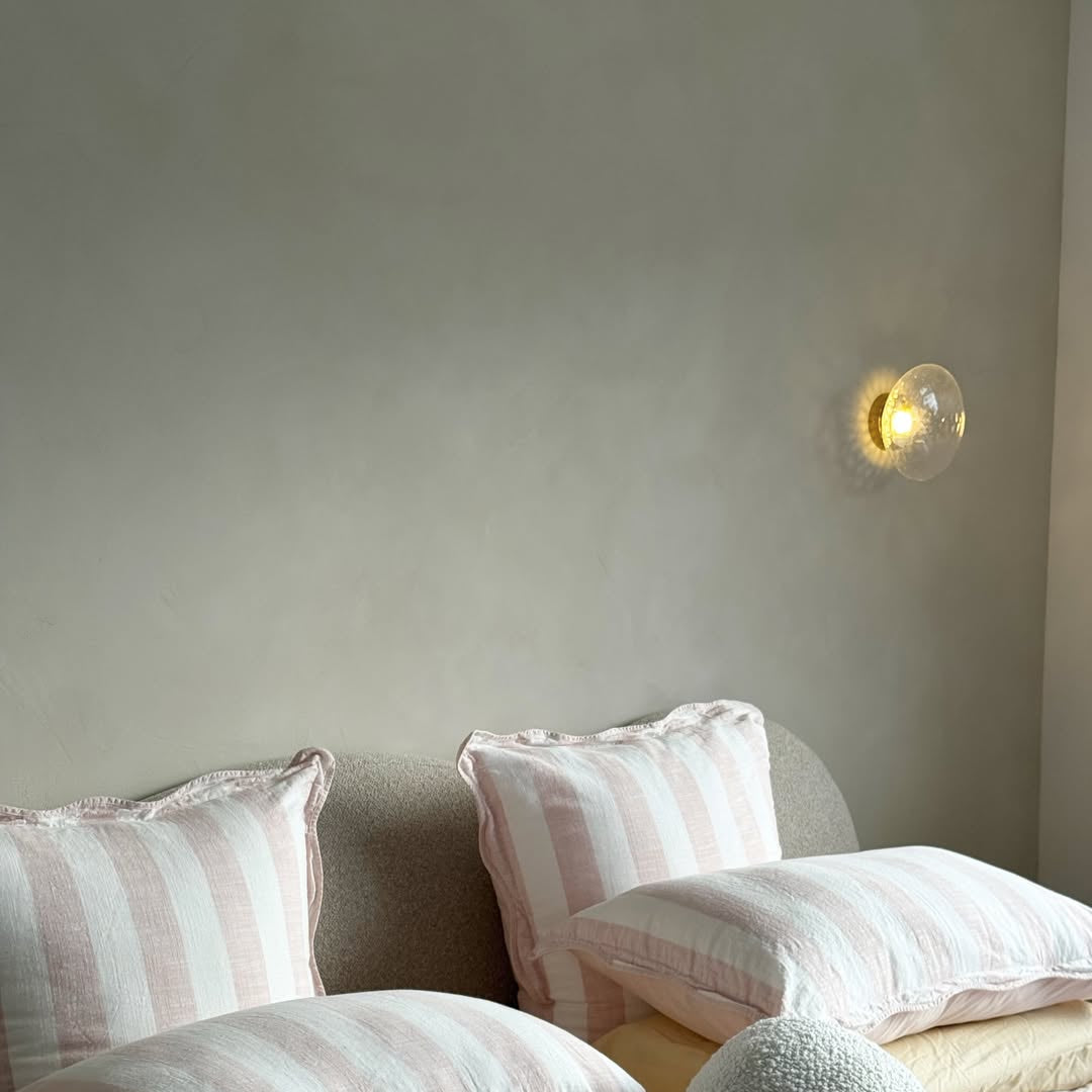 Nordic Round Glass Wall Sconce | Rippled Mouth-Blown Glass