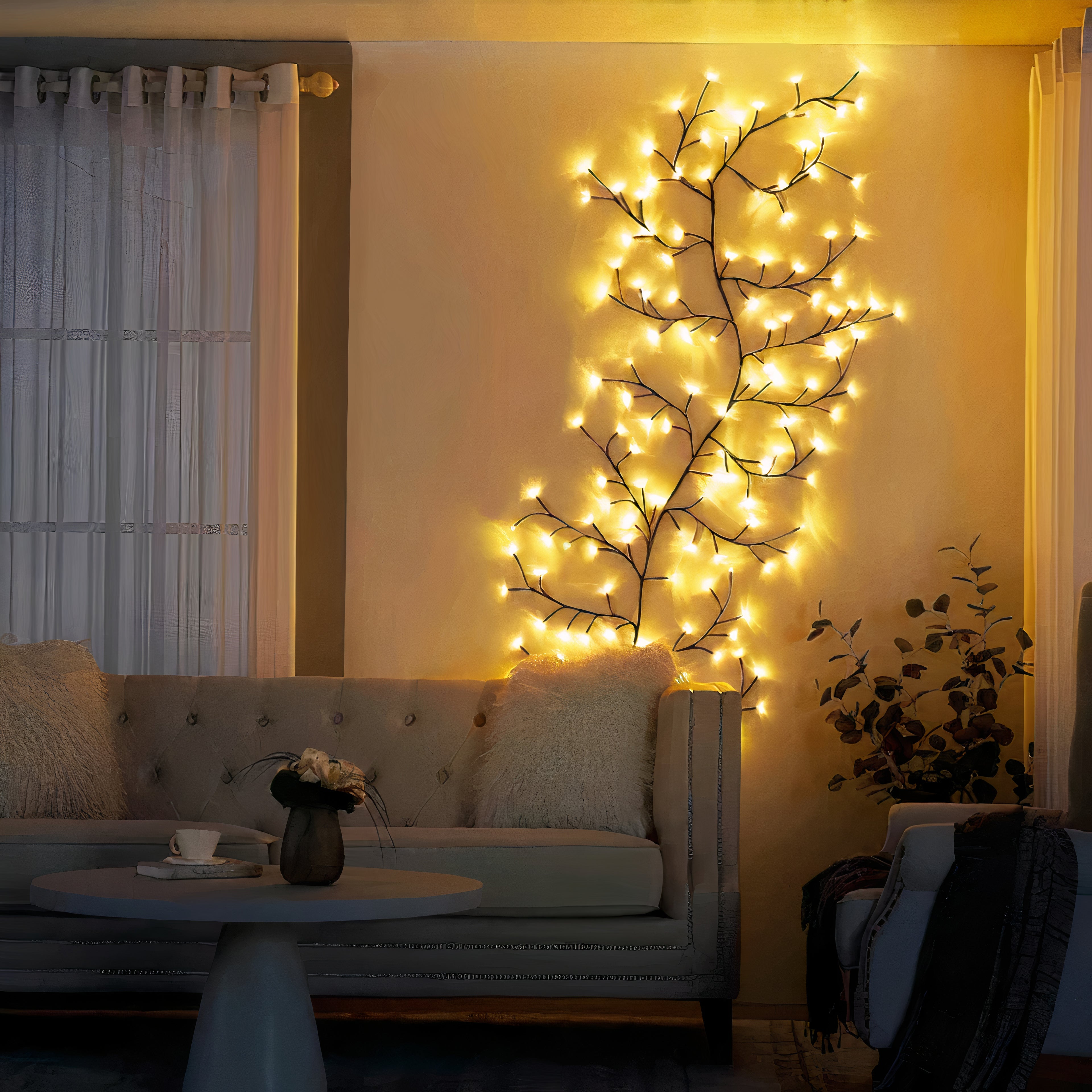 Willow Branch LED Wall Light | Dimmable, Remote Control Included