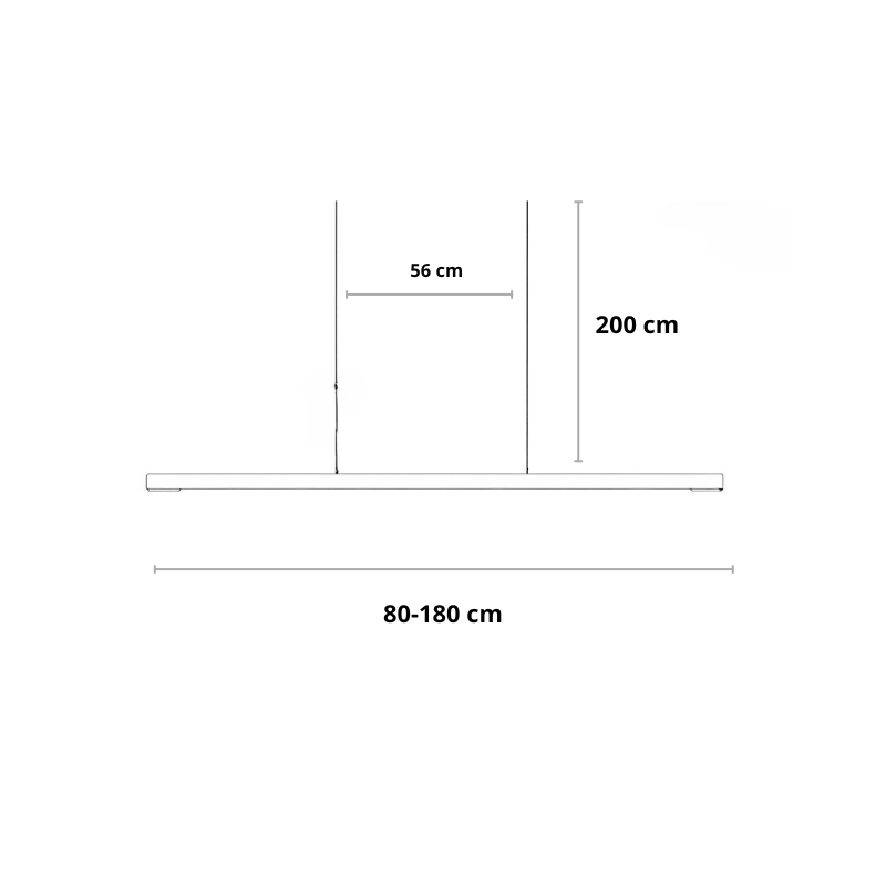 Linear LED Pendant Light | Dimmable Black, Dining Table