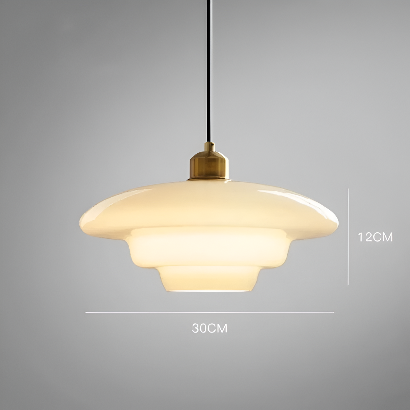 Art Deco Glass Pendant Light | Brass and Glass, Three Shapes