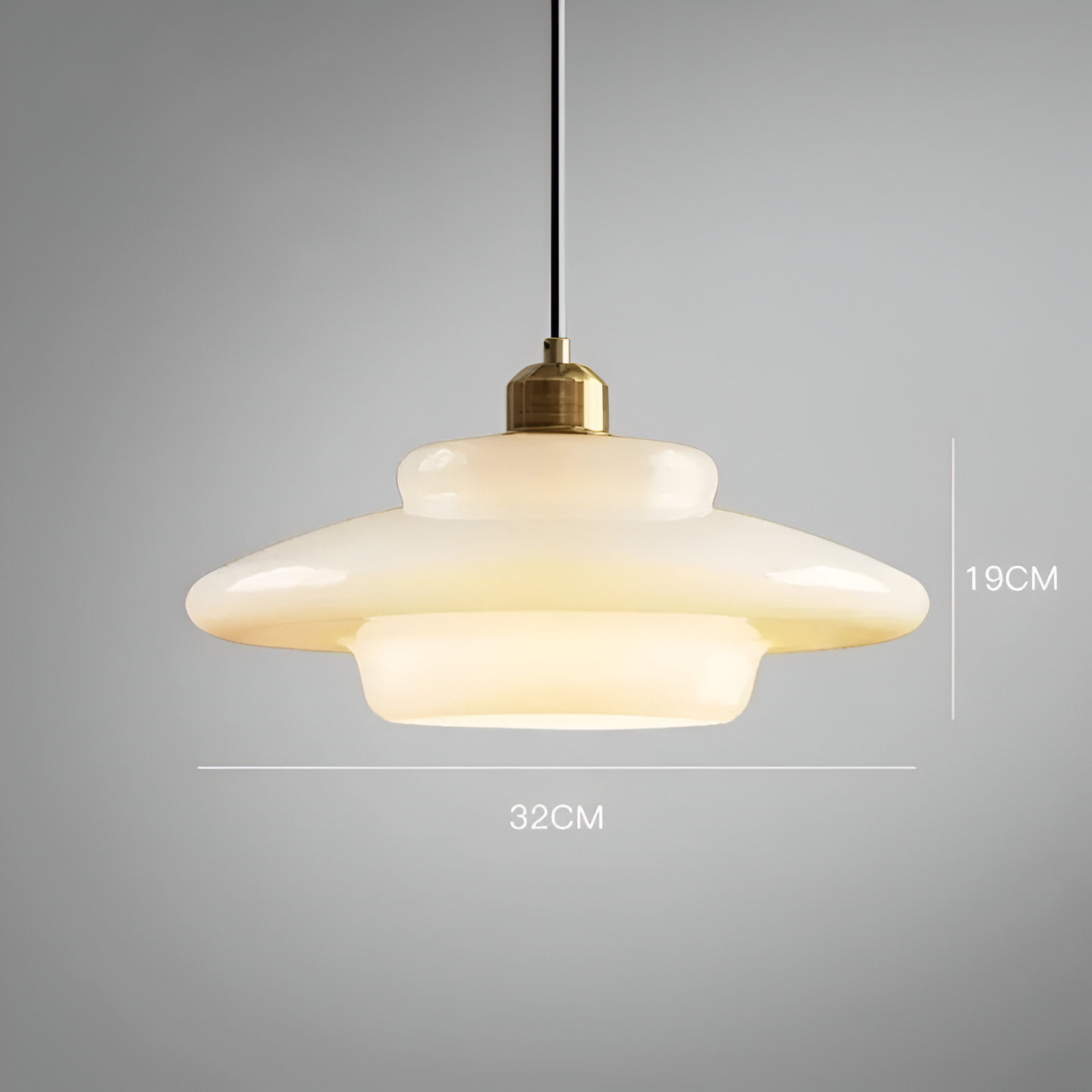 Art Deco Glass Pendant Light | Brass and Glass, Three Shapes