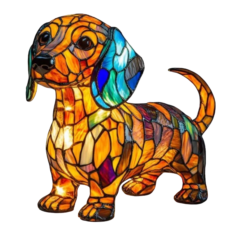 Dachshund Dog Table Lamp | Handcrafted Resin, Warm White LED