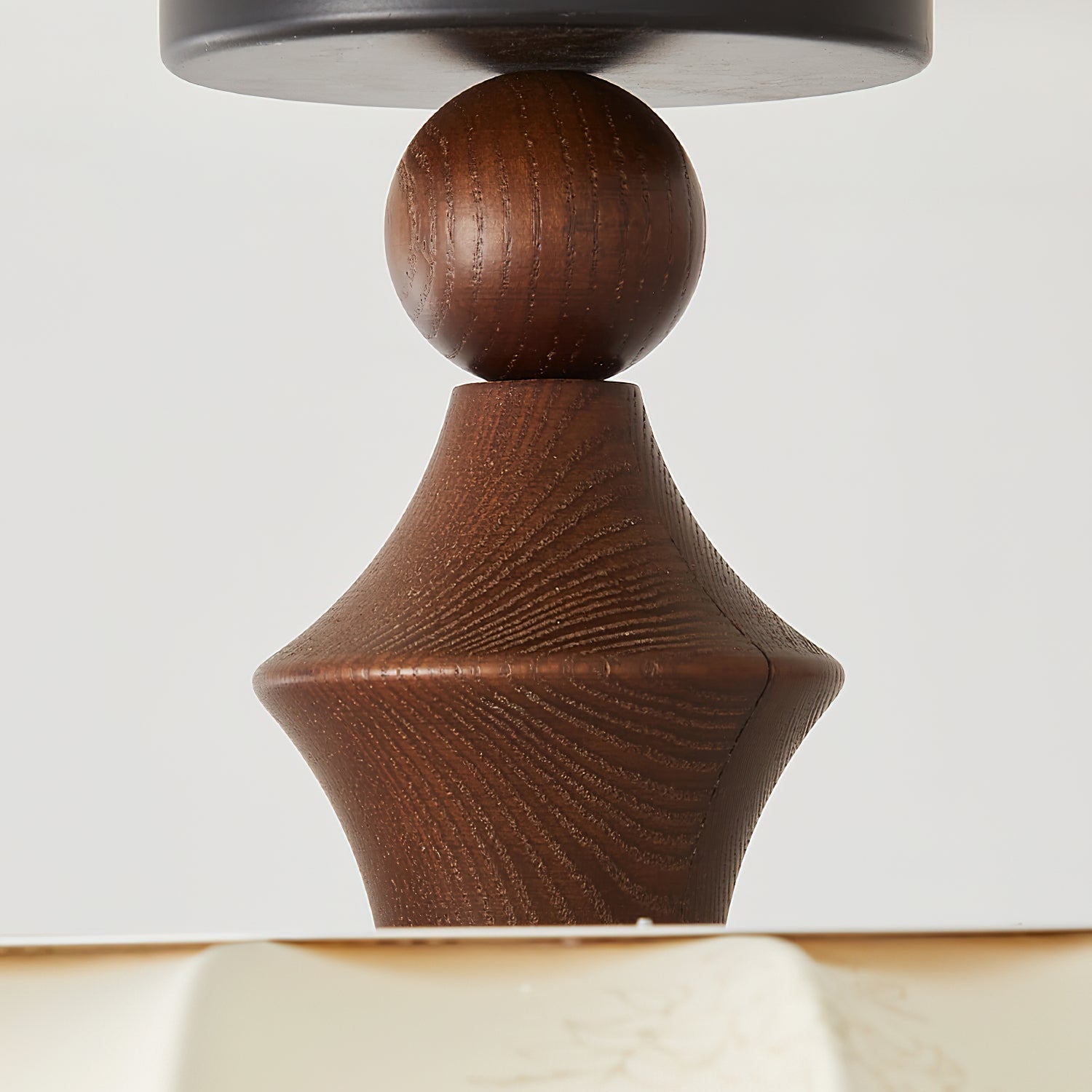 Floral Relief Fabric Ceiling Light | Walnut Wood, Warm White LED
