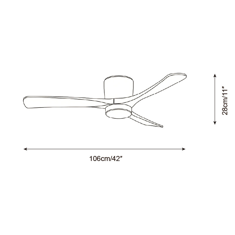 Timber Blade Ceiling Fan with LED Light | DC Motor, 3 Sizes
