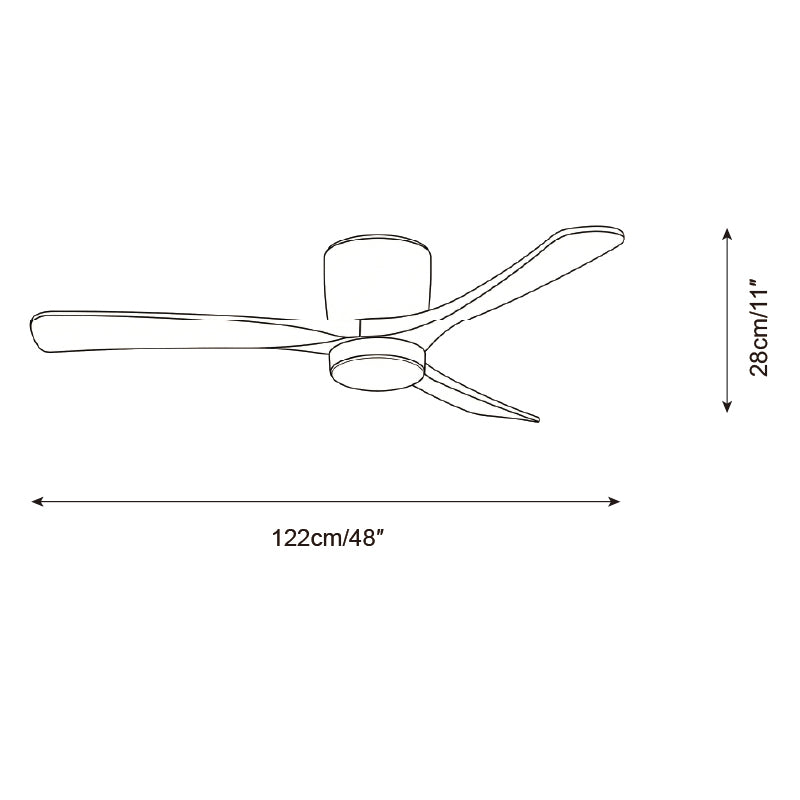 Timber Blade Ceiling Fan with LED Light | DC Motor, 3 Sizes