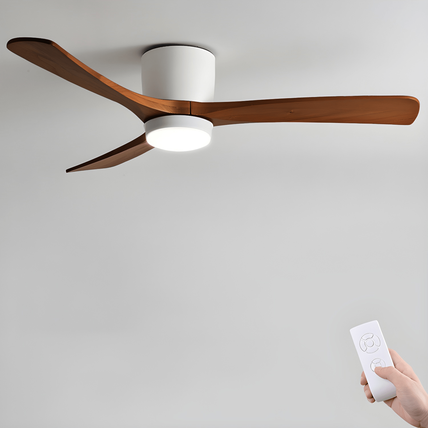 Timber Blade Ceiling Fan with LED Light | DC Motor, 3 Sizes