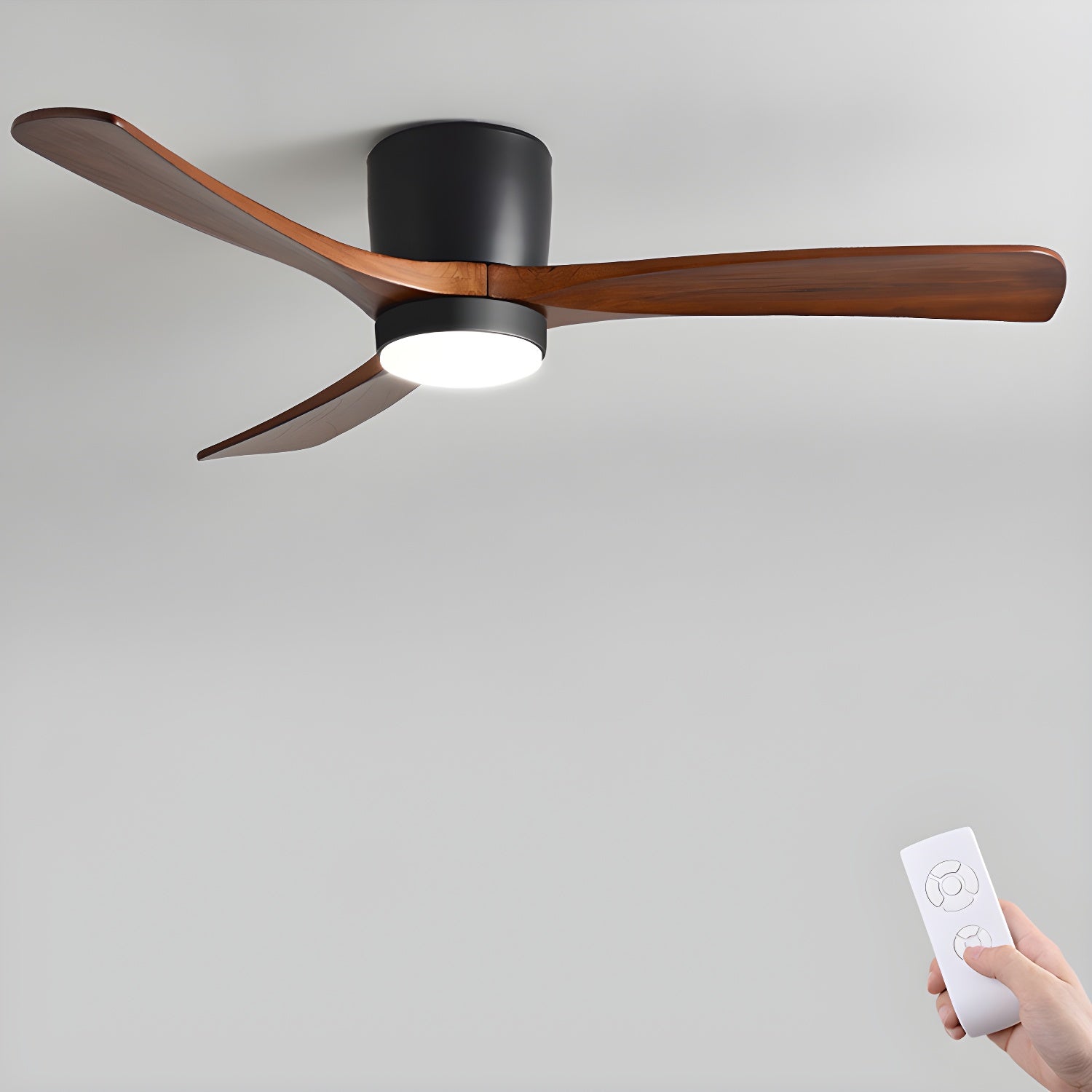 Timber Blade Ceiling Fan with LED Light | DC Motor, 3 Sizes