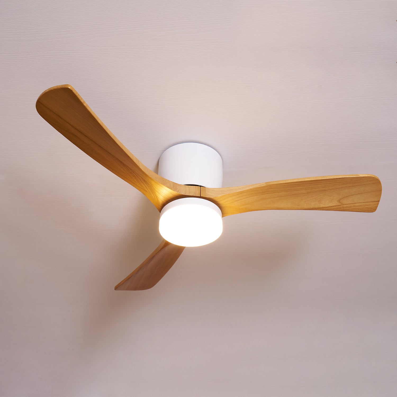 Timber Blade Ceiling Fan with LED Light | DC Motor, 3 Sizes