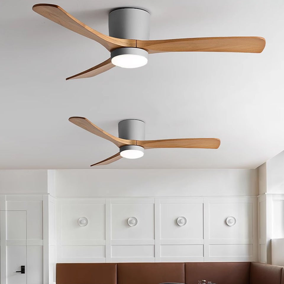 Timber Blade Ceiling Fan with LED Light | DC Motor, 3 Sizes