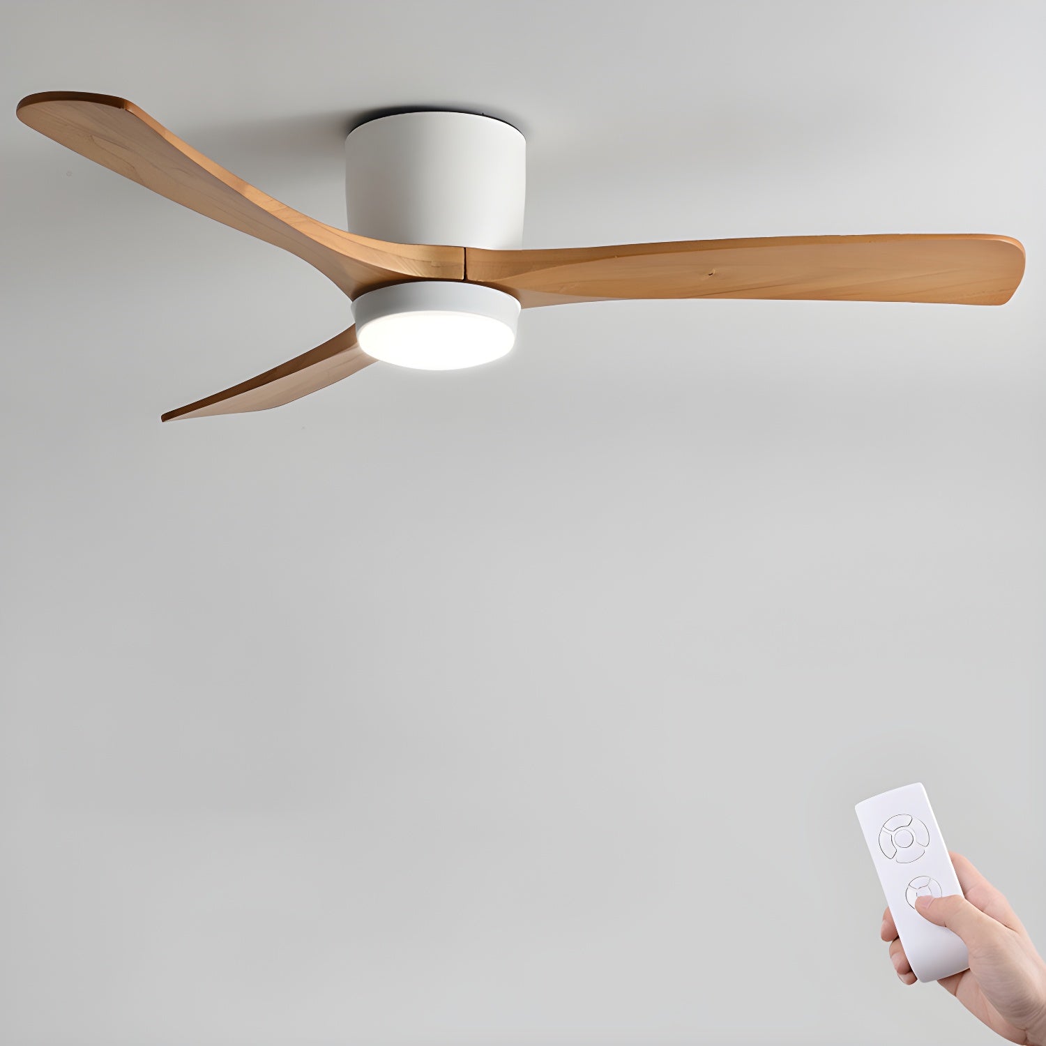 Timber Blade Ceiling Fan with LED Light | DC Motor, 3 Sizes