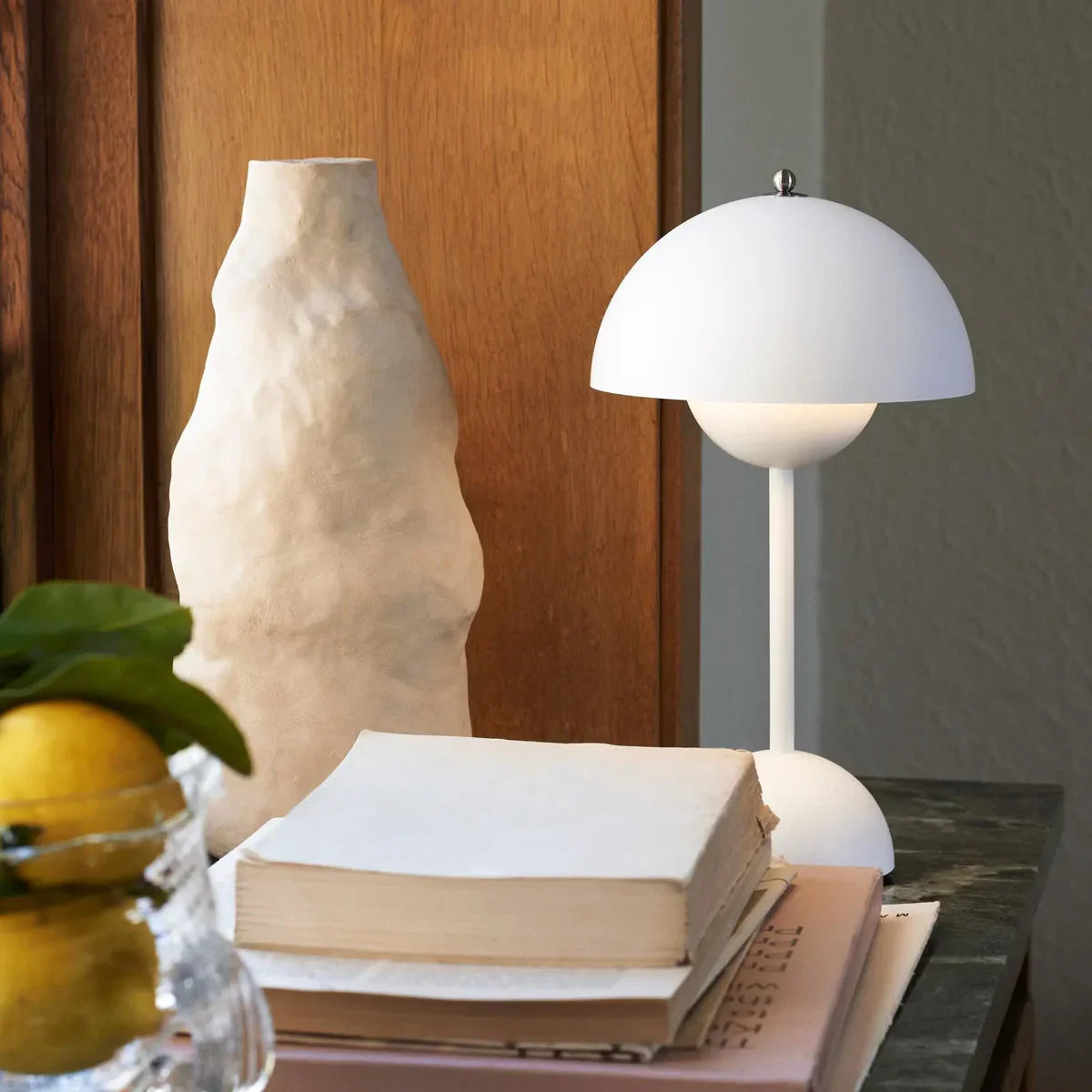 Scandinavian LED Table Lamp | Wireless, Dimmable, Metal Design