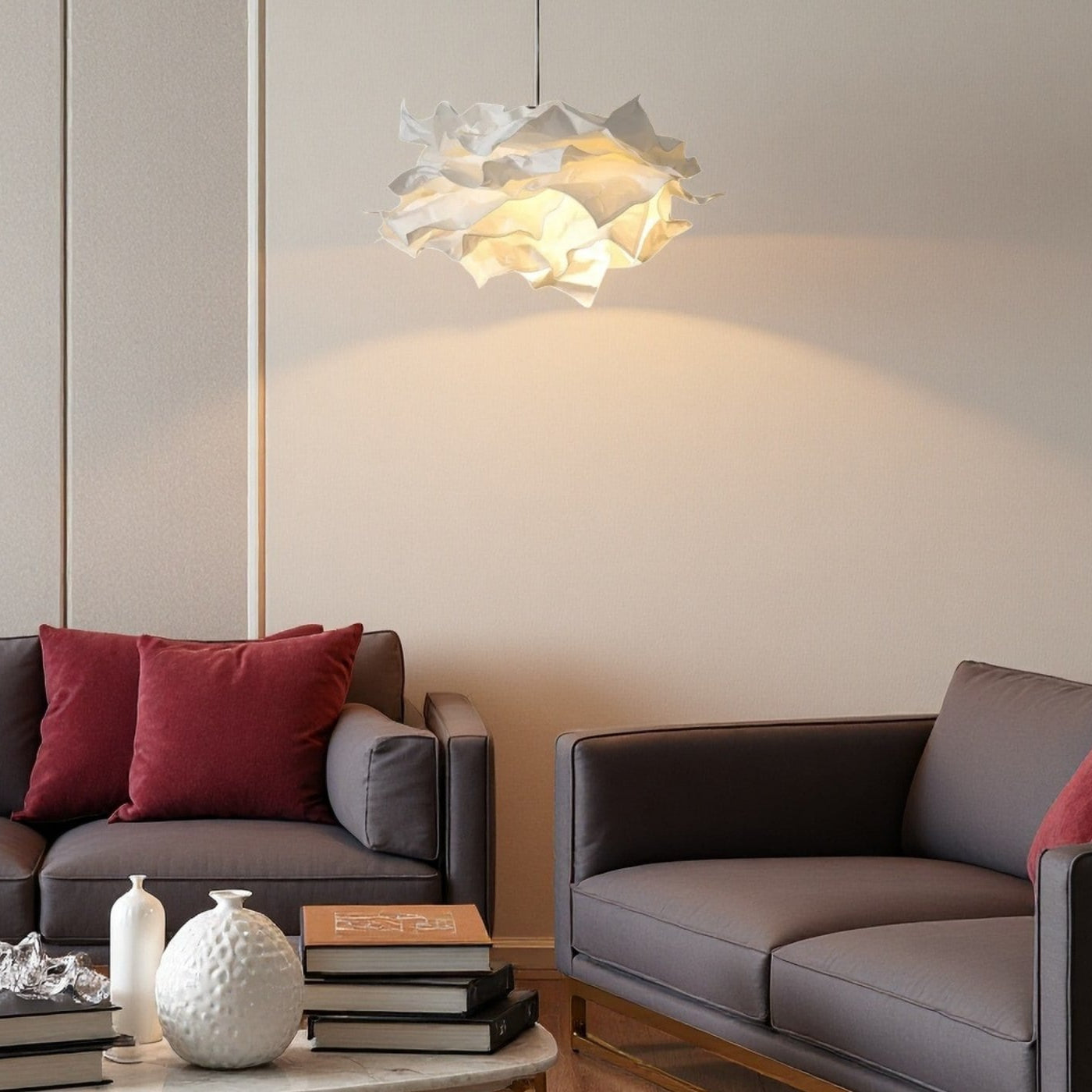 Cloudy Paper Pendant Light | Handformed Organic Shape, E27