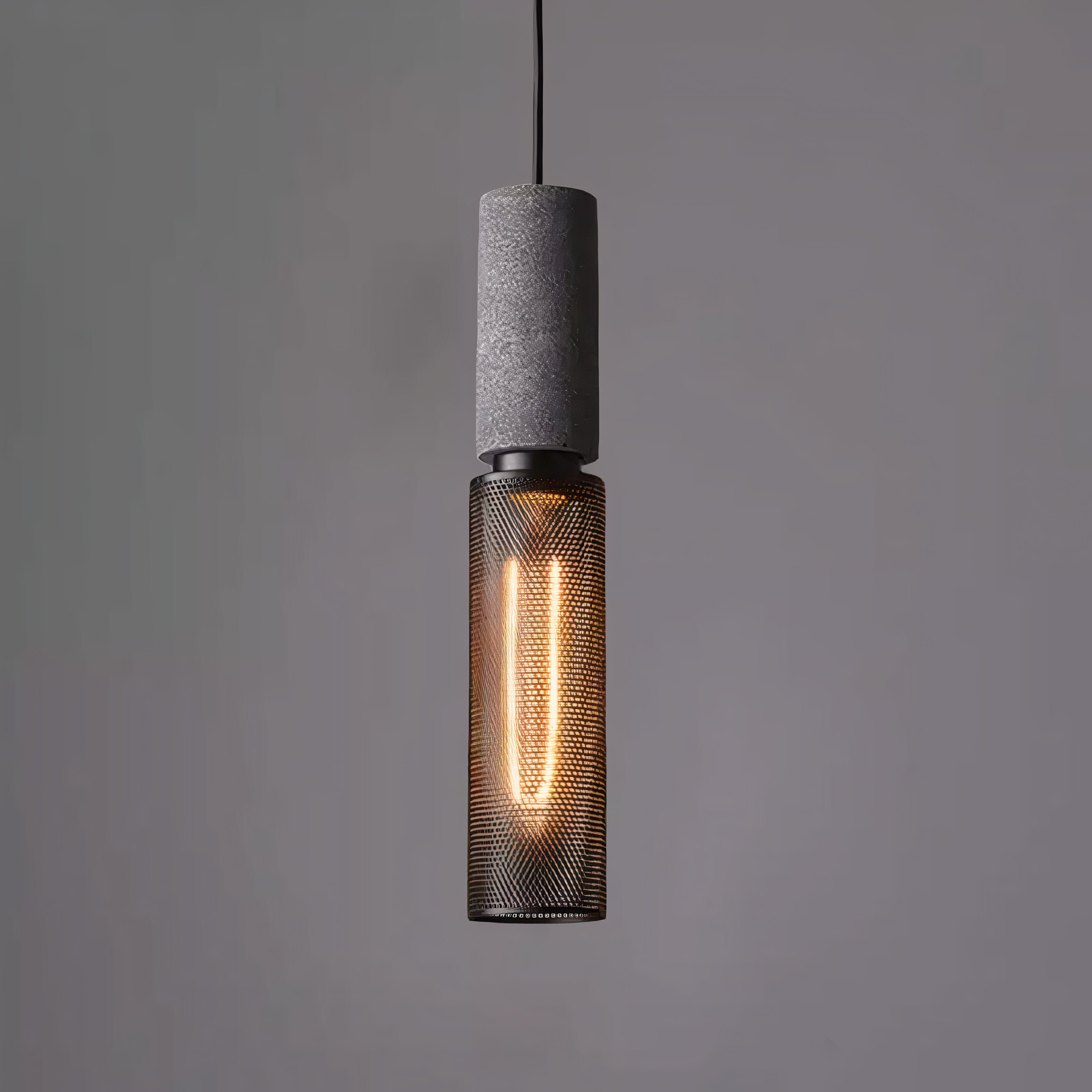 Concrete Mesh Pendant Light | Industrial Wire Cage, E27