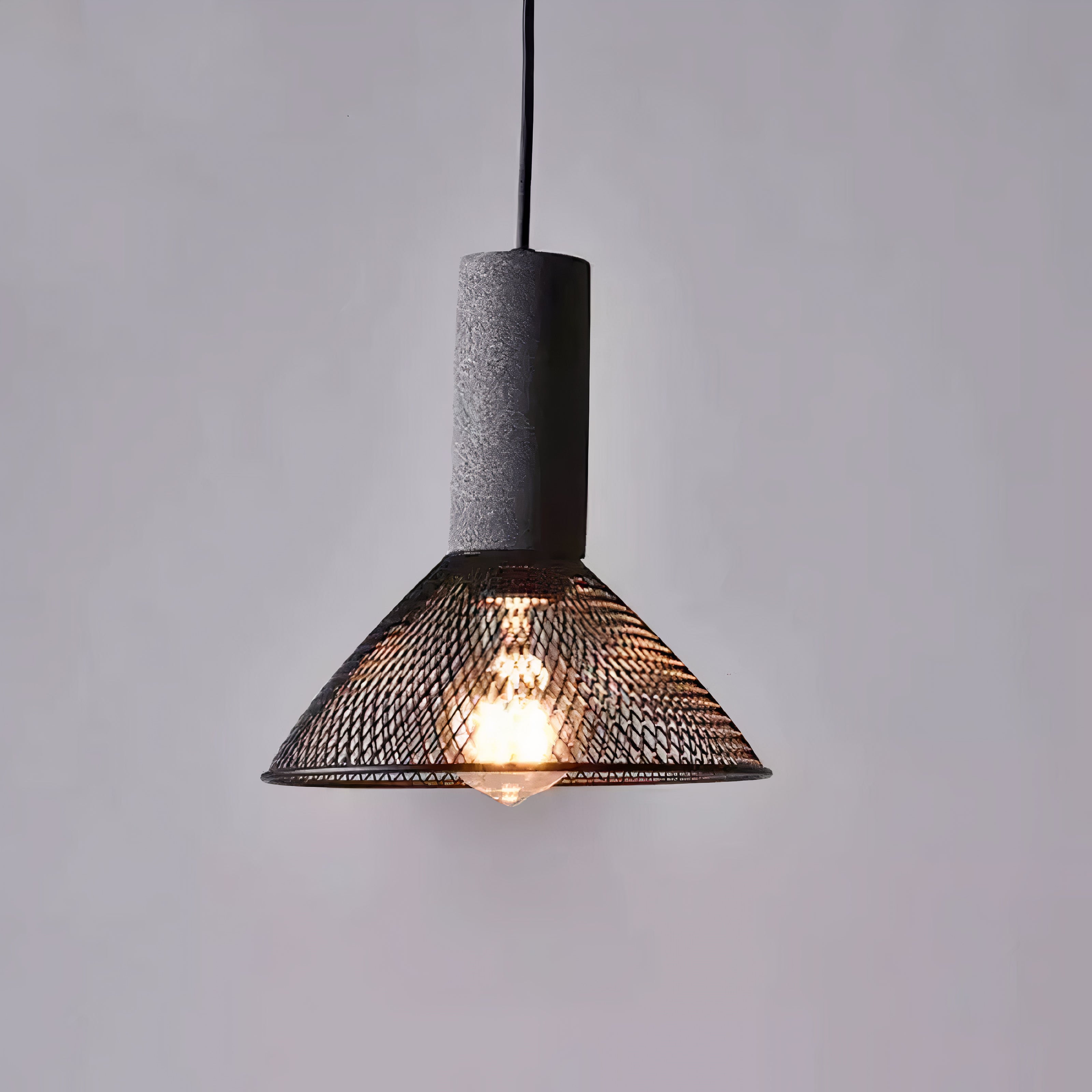 Concrete Mesh Pendant Light | Industrial Wire Cage, E27