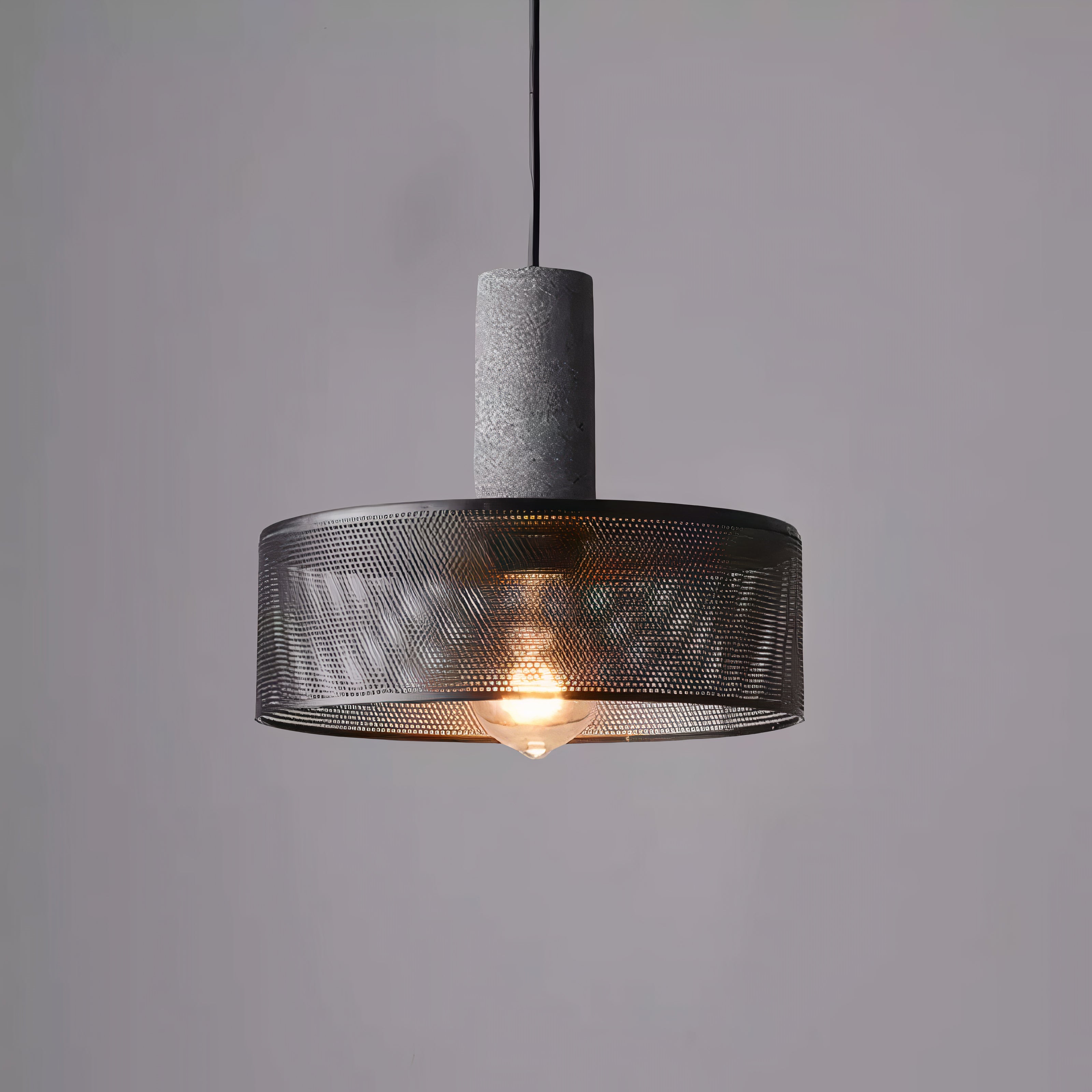 Concrete Mesh Pendant Light | Industrial Wire Cage, E27