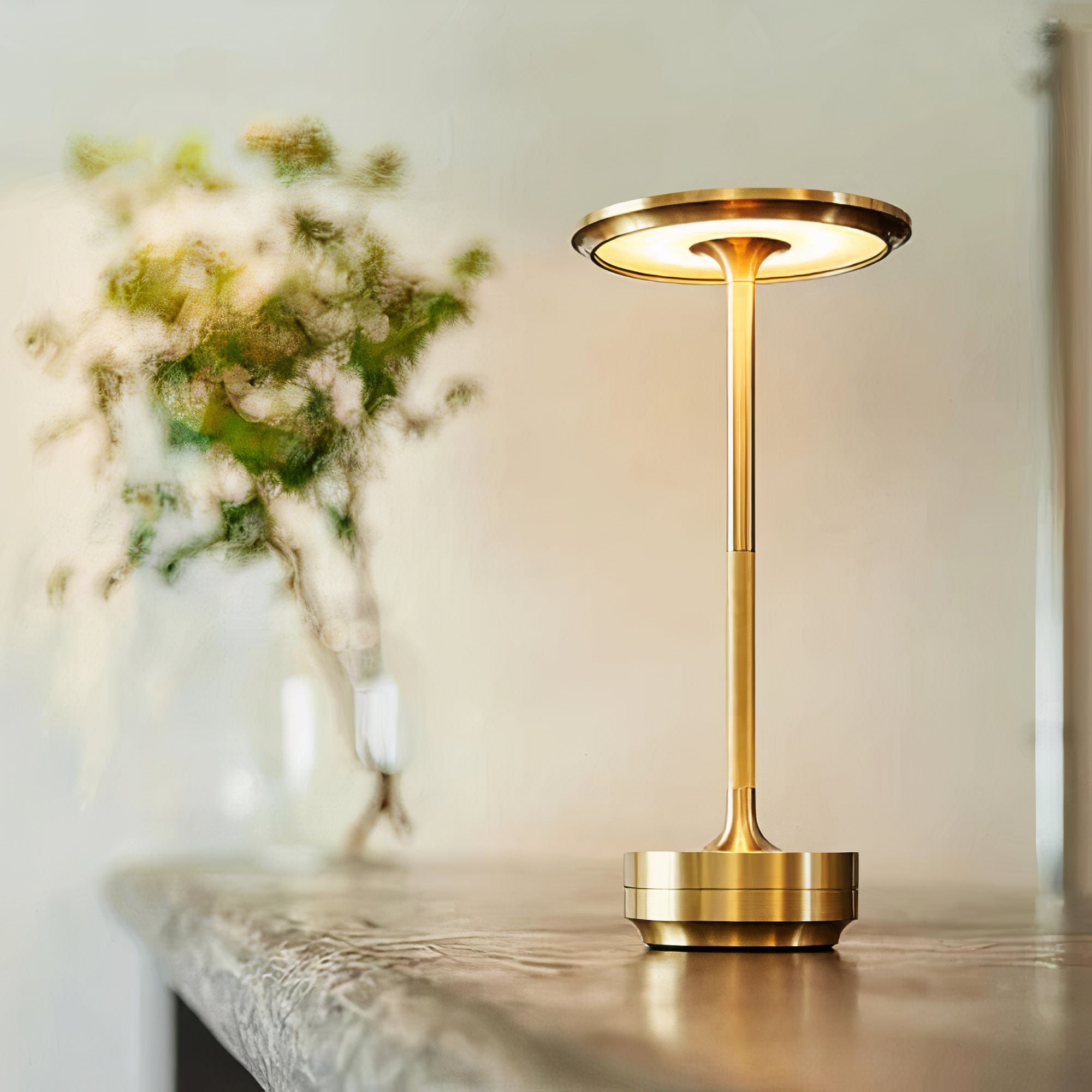 Wireless Dimmable Metal Table Lamp | Retro Style, USB Rechargeable