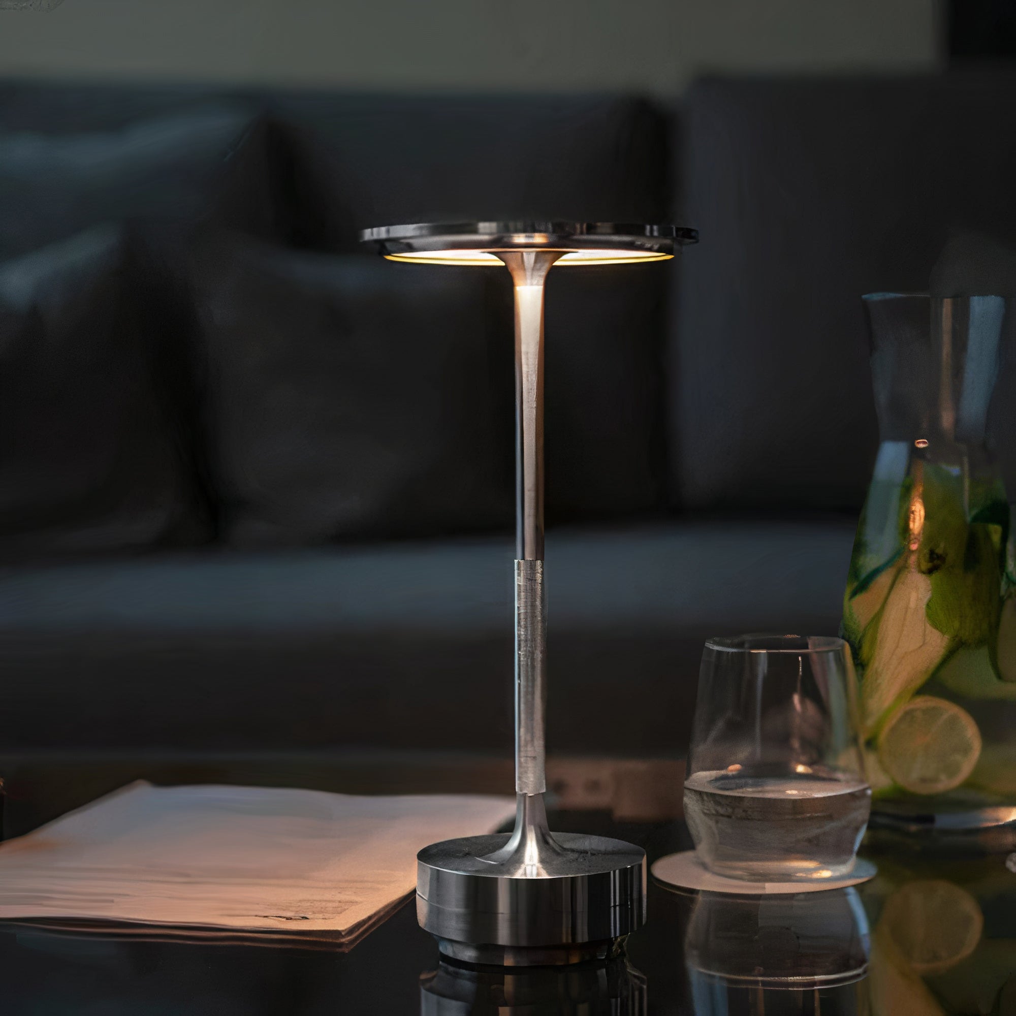 Wireless Dimmable Metal Table Lamp | Retro Style, USB Rechargeable