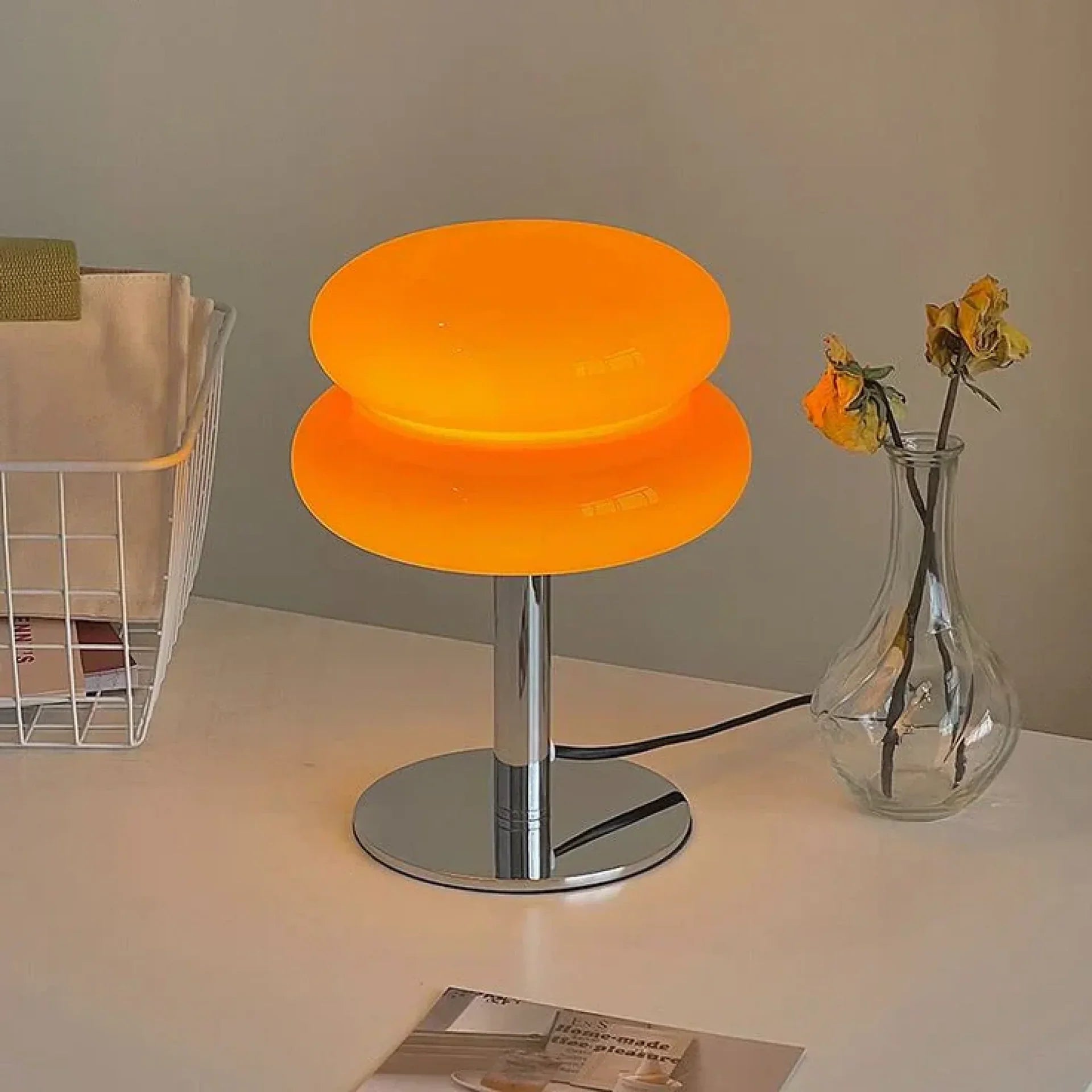 Cloud Glass Table Lamp | Retro G9 Design, Chrome Base