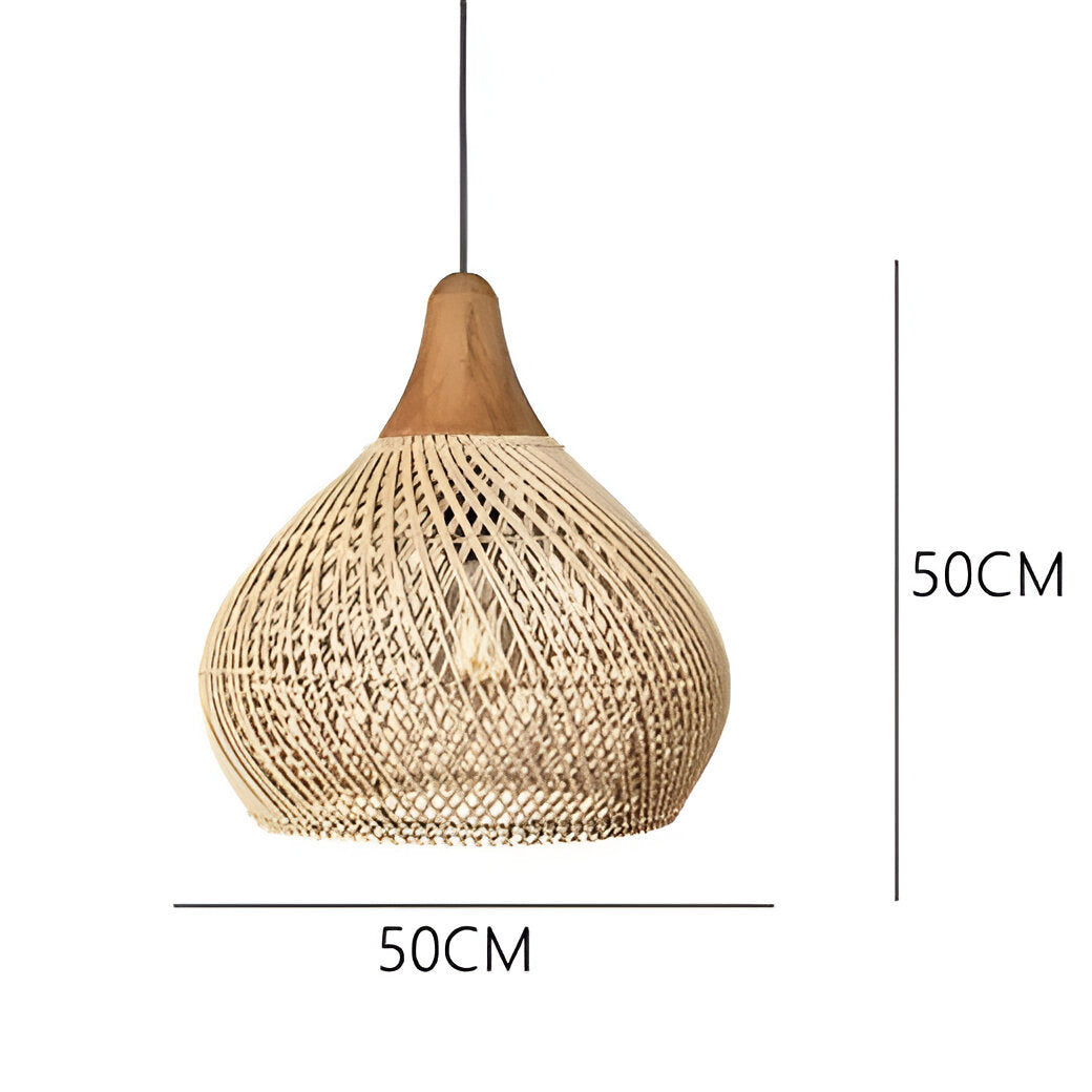 Rattan Pendant Light | Boho Handwoven, Natural or Black