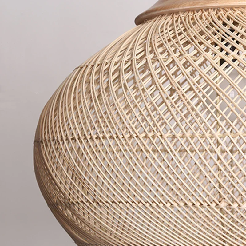 Rattan Pendant Light | Boho Handwoven, Natural or Black