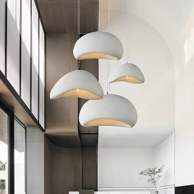Wabi Sabi Fiberglass Pendant Light | Japandi Style, 7 Sizes