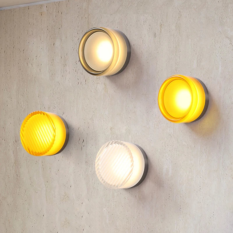 Dimple Glass Wall Sconce | Dusk-to-Dawn Sensor, 3000K Warm White