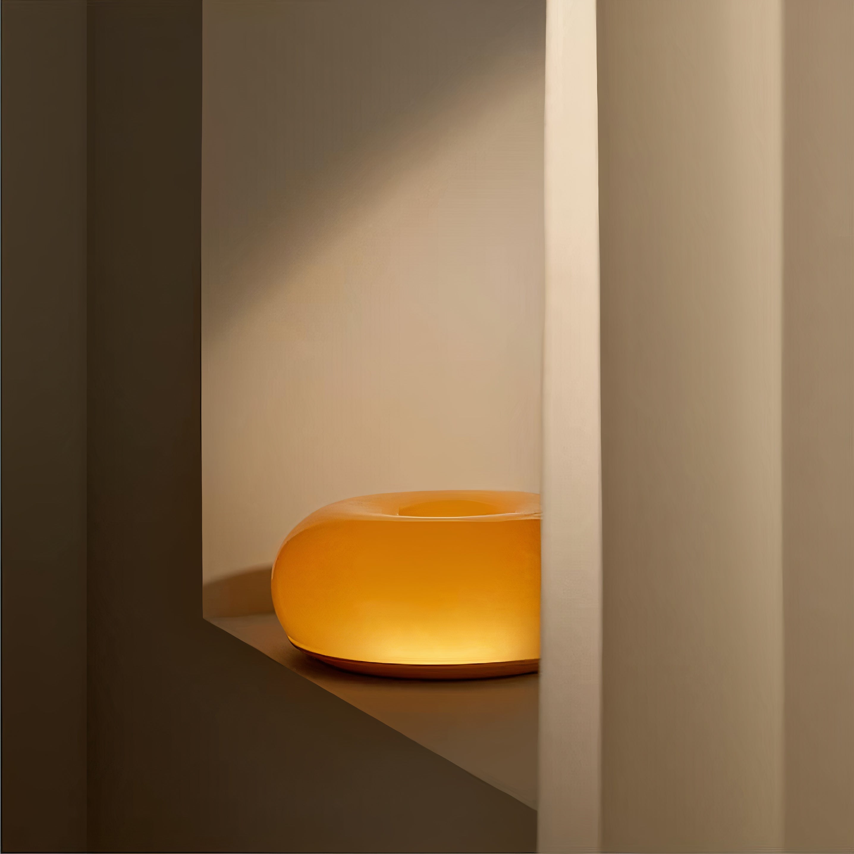 Bauhaus Glass Ring Table Lamp | Dimmable LED, Touch Control