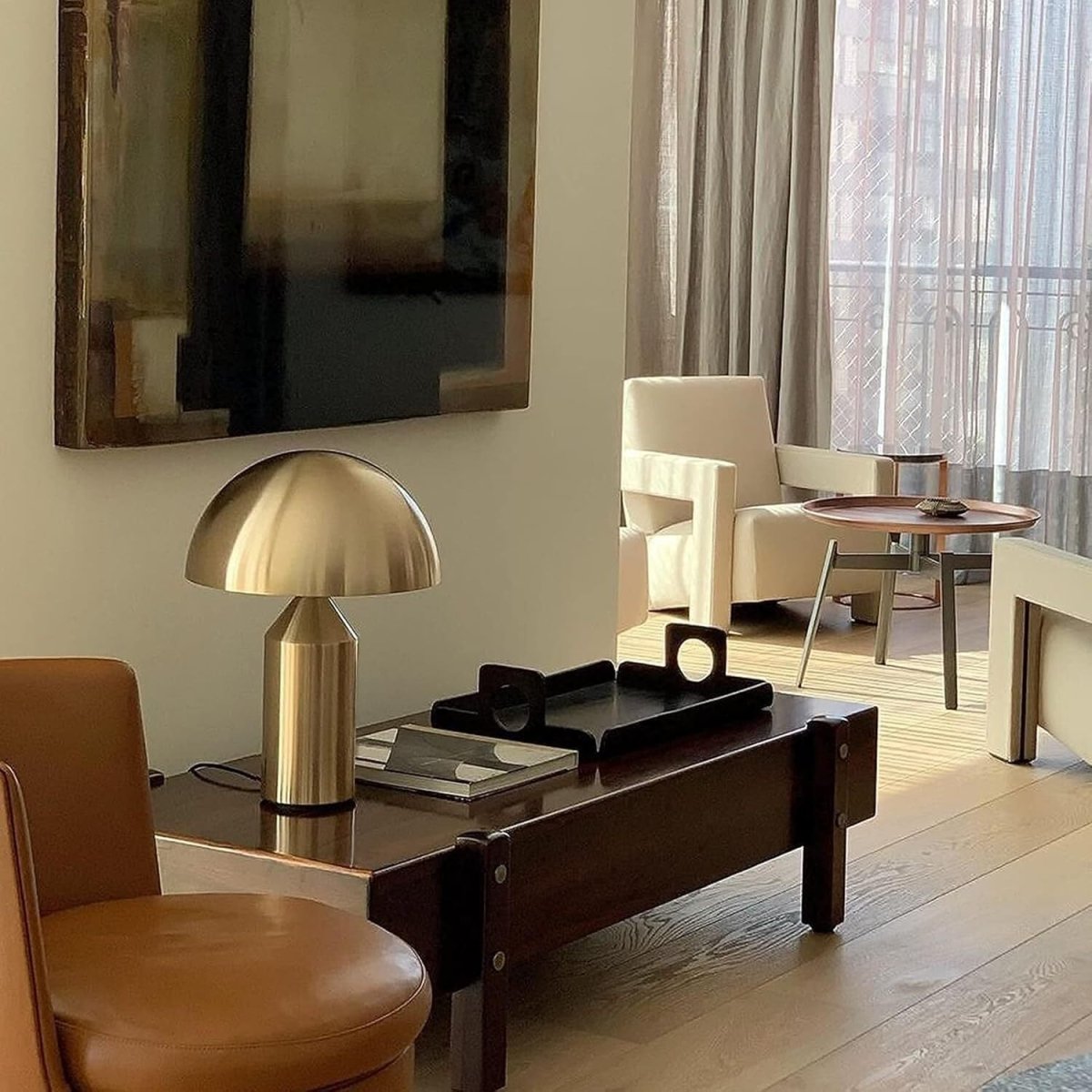 Mushroom Table Lamp | Wireless LED, Dimmable Metal Design