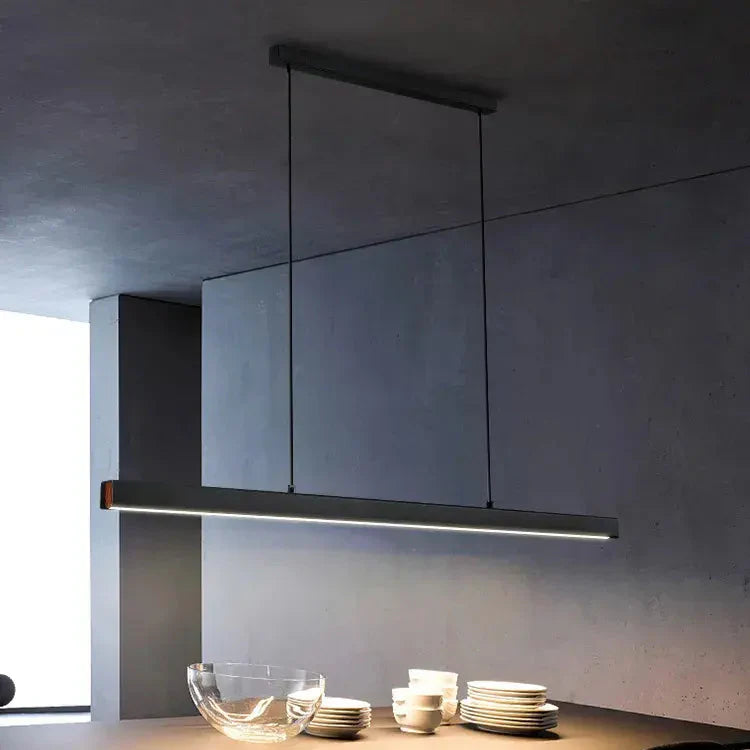 Linear LED Pendant Light | Dimmable Black, Dining Table